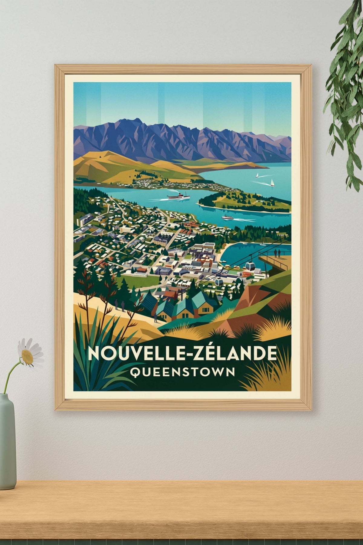 Affiche de Queenstown, poster Nouvelle-Zélande