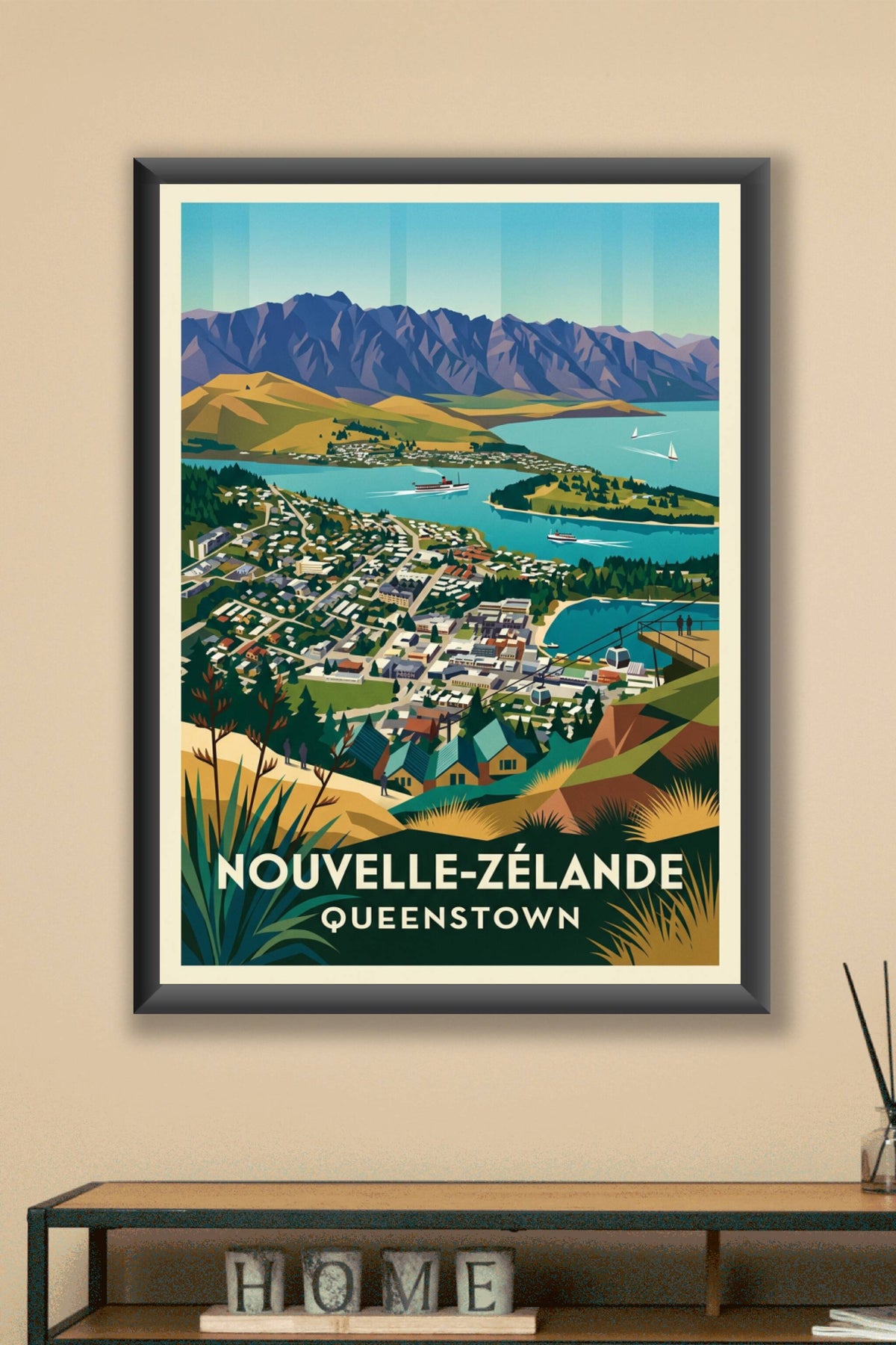 Affiche de Queenstown, poster Nouvelle-Zélande