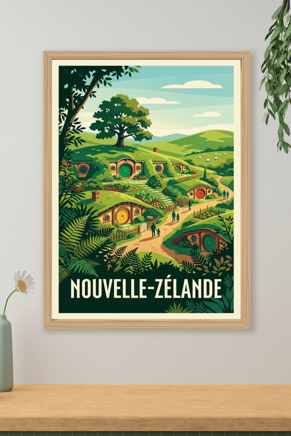 Affiche de Nouvelle-Zélande, poster Hobbiton