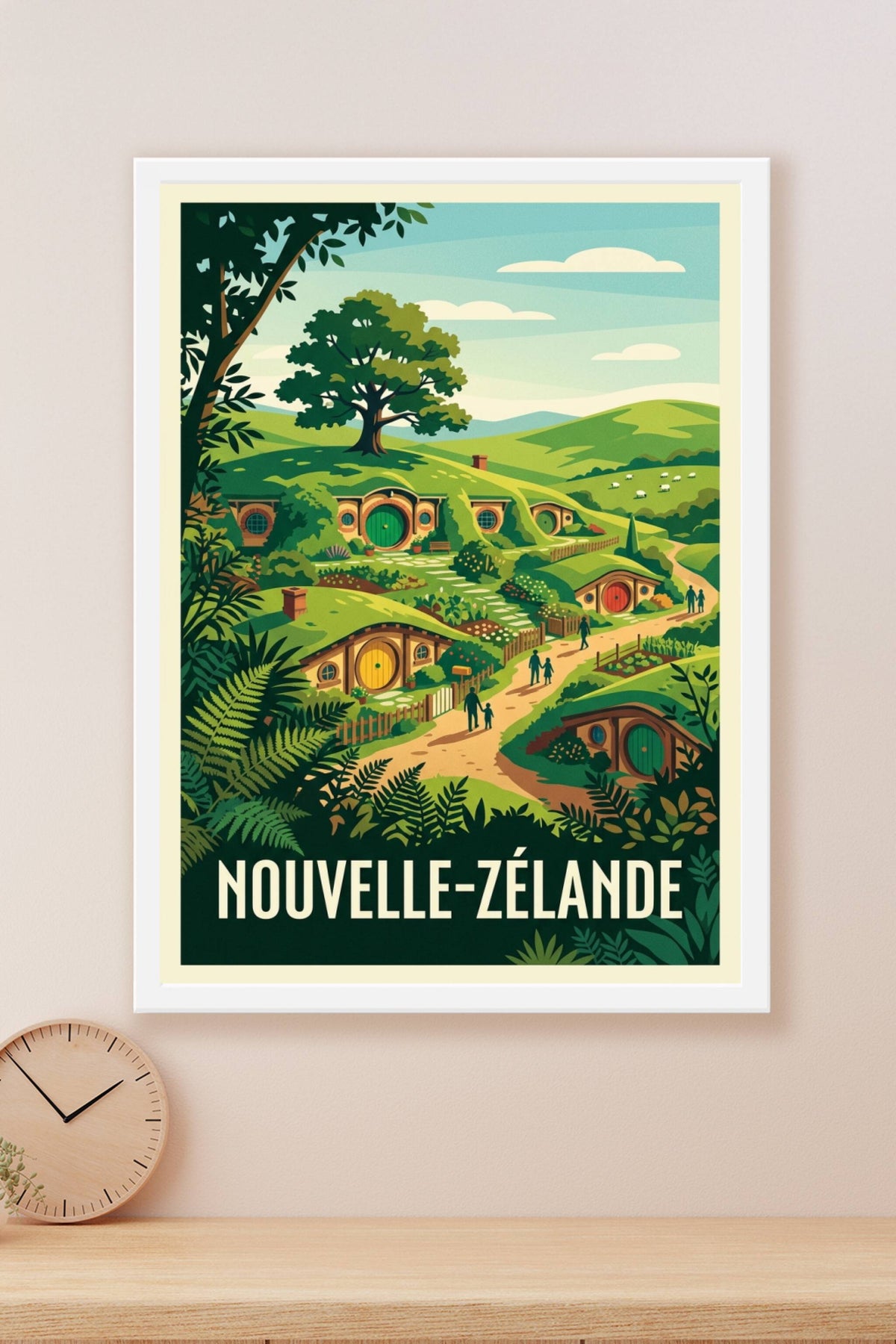 Affiche de Nouvelle-Zélande, poster Hobbiton