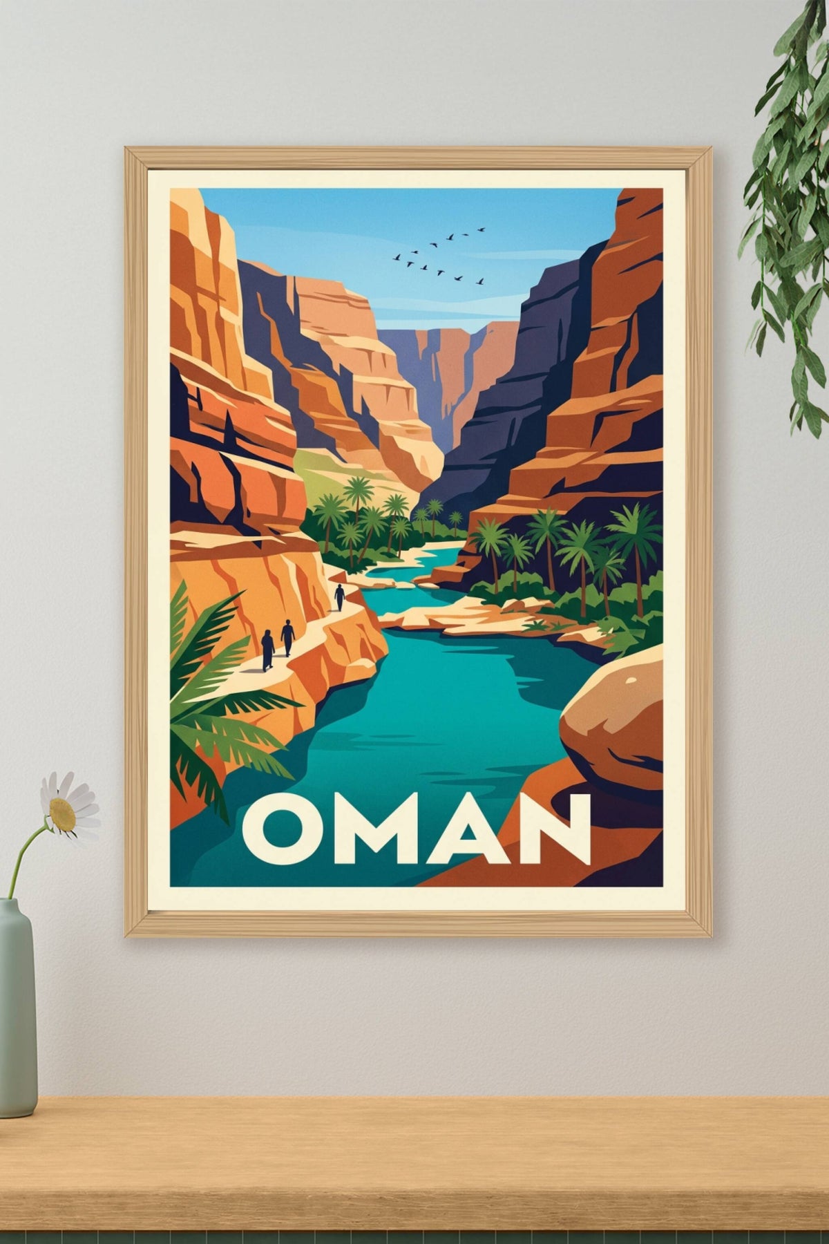 Affiche d'Oman, paysage du Wadi Shab