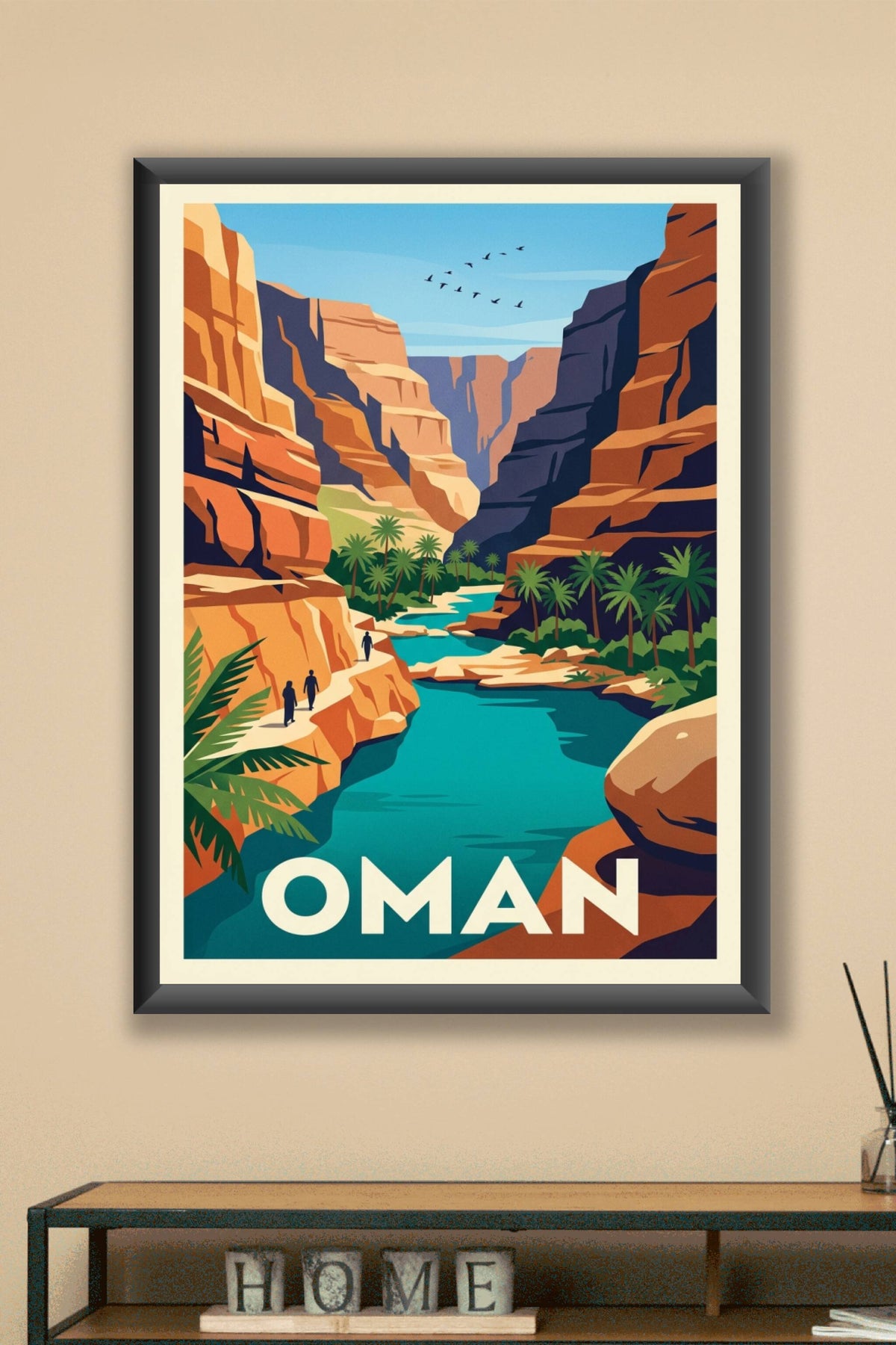 Affiche d'Oman, paysage du Wadi Shab