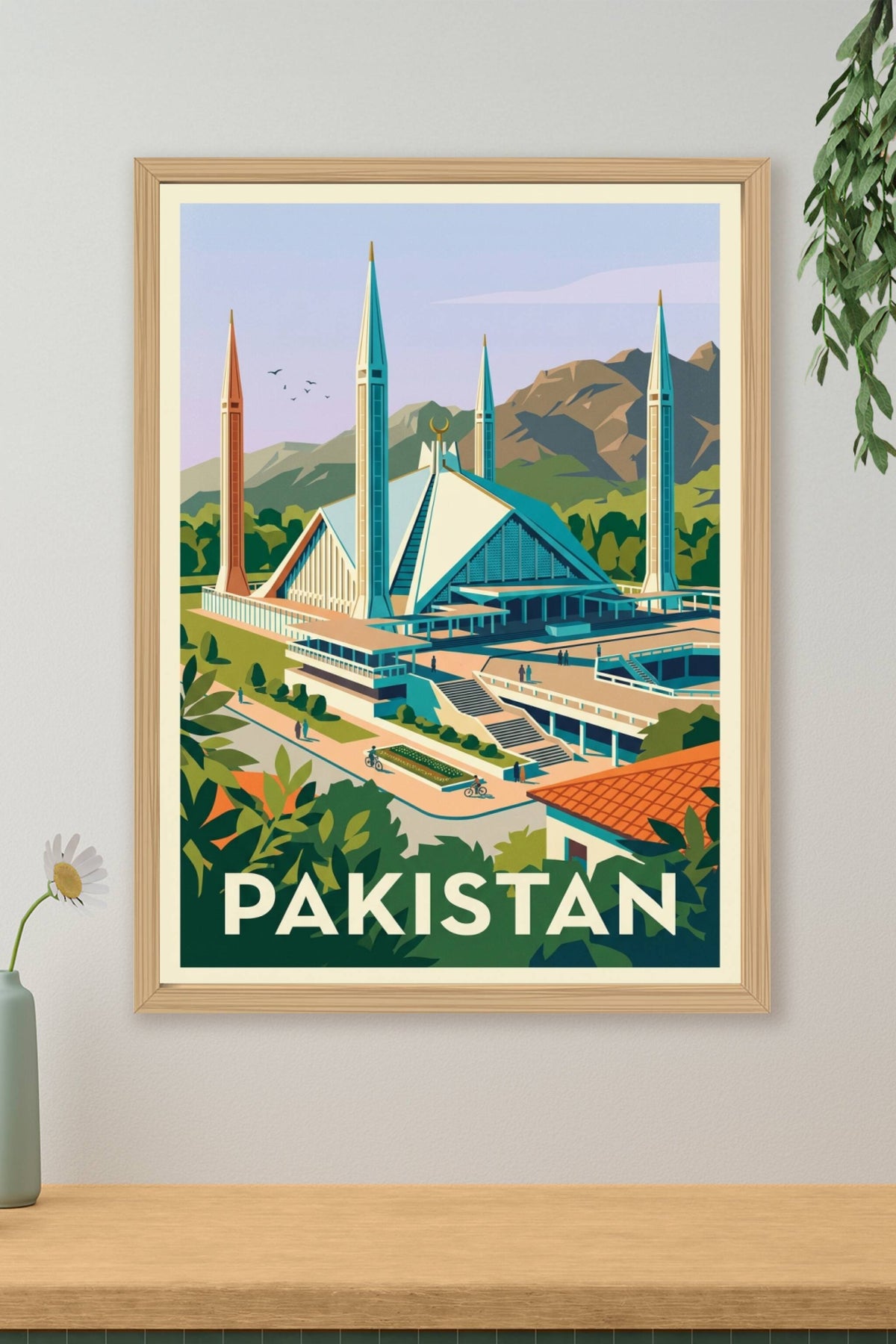 Affiche du Pakistan, Mosquée Faisal Islamabad