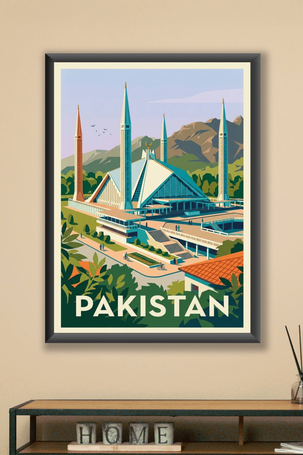 Affiche du Pakistan, Mosquée Faisal Islamabad