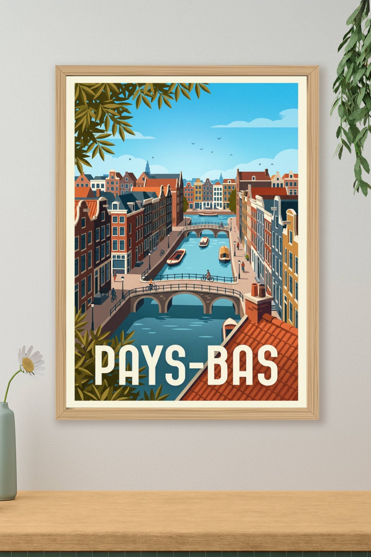 Poster des Pays-Bas, canaux d'Amsterdam