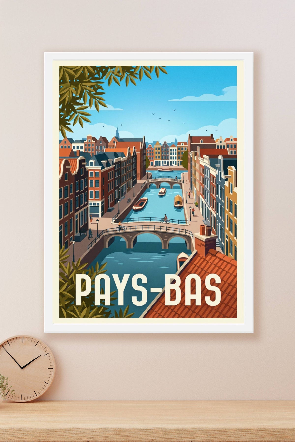 Poster des Pays-Bas, canaux d'Amsterdam