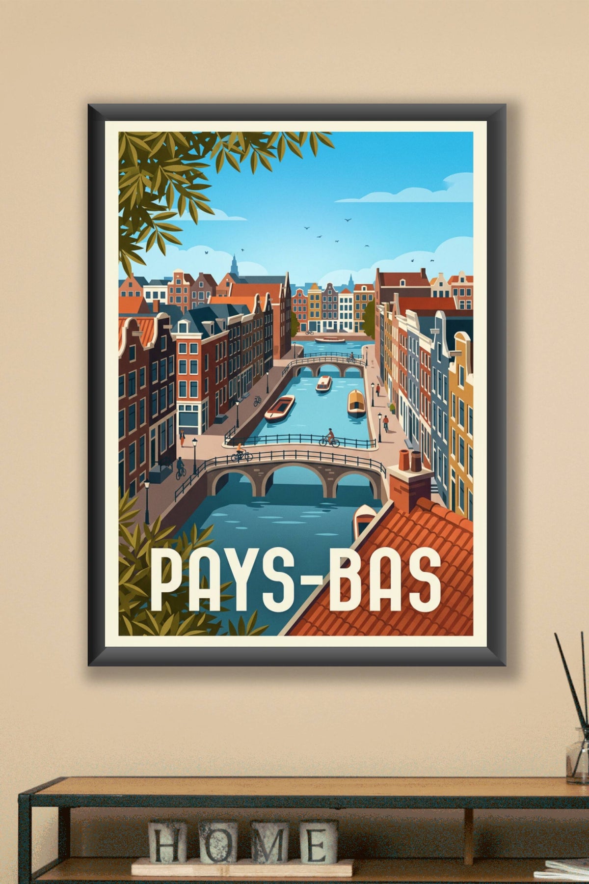 Poster des Pays-Bas, canaux d'Amsterdam