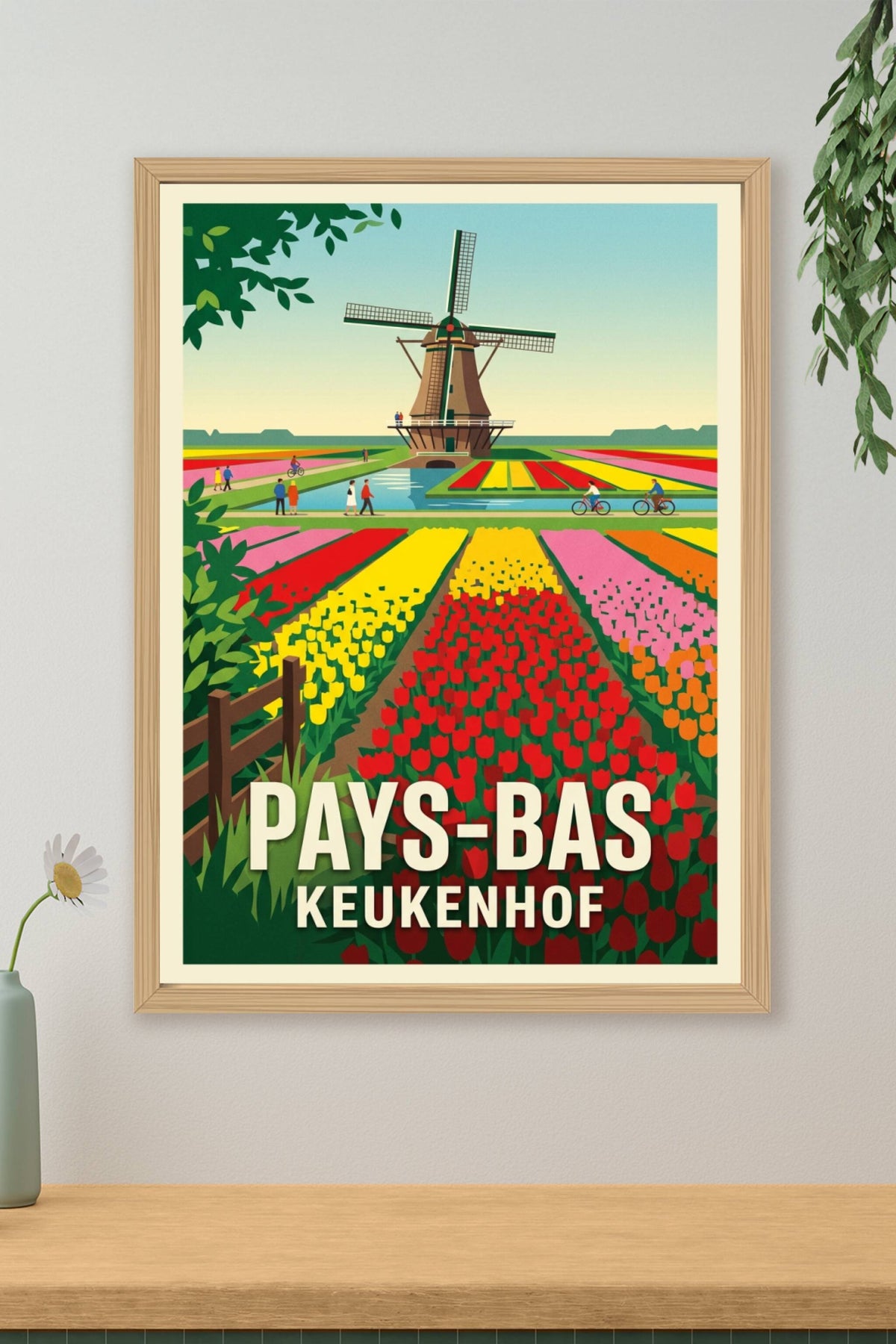 Poster des Pays-Bas, tulipes de Keukenhof