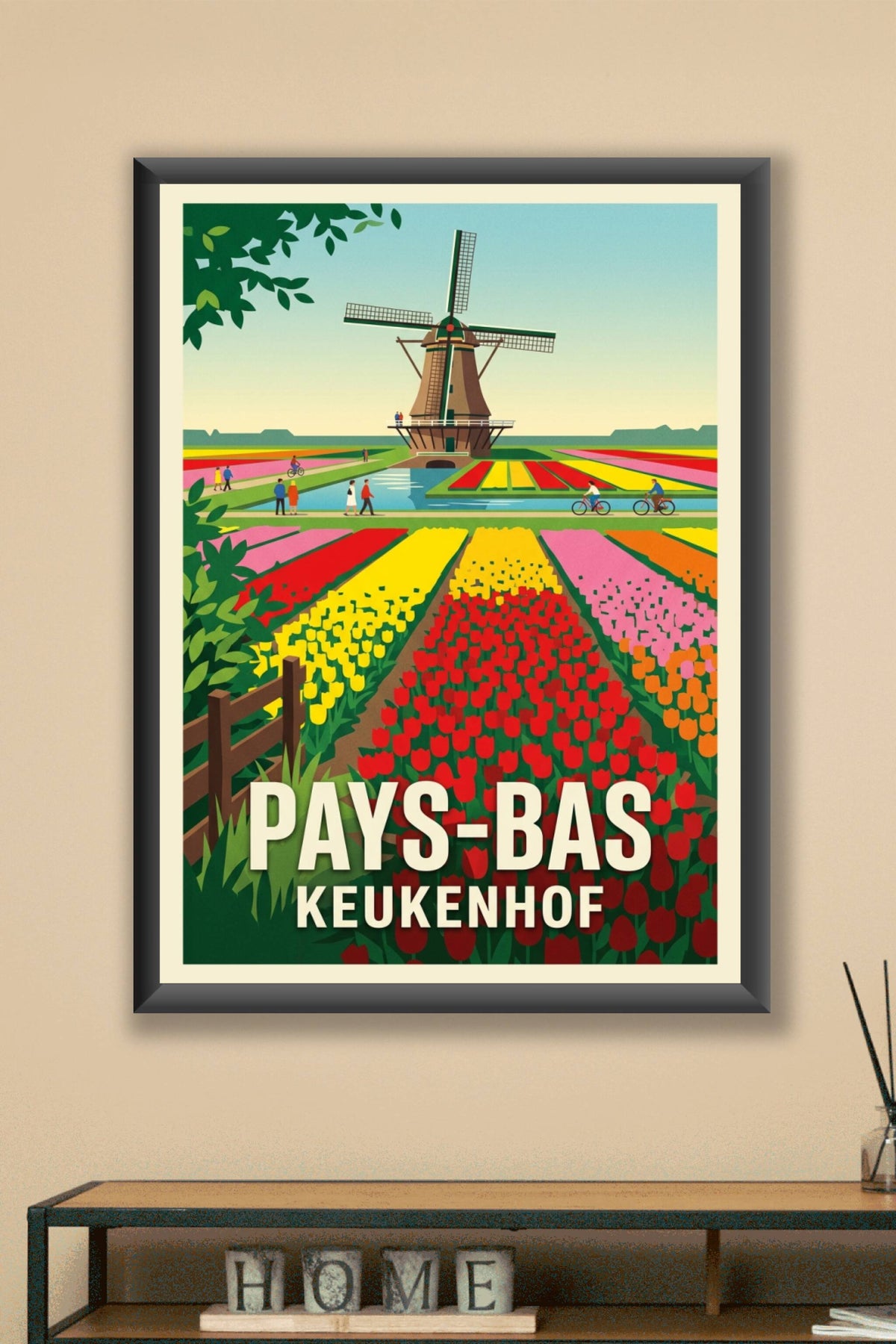 Poster des Pays-Bas, tulipes de Keukenhof