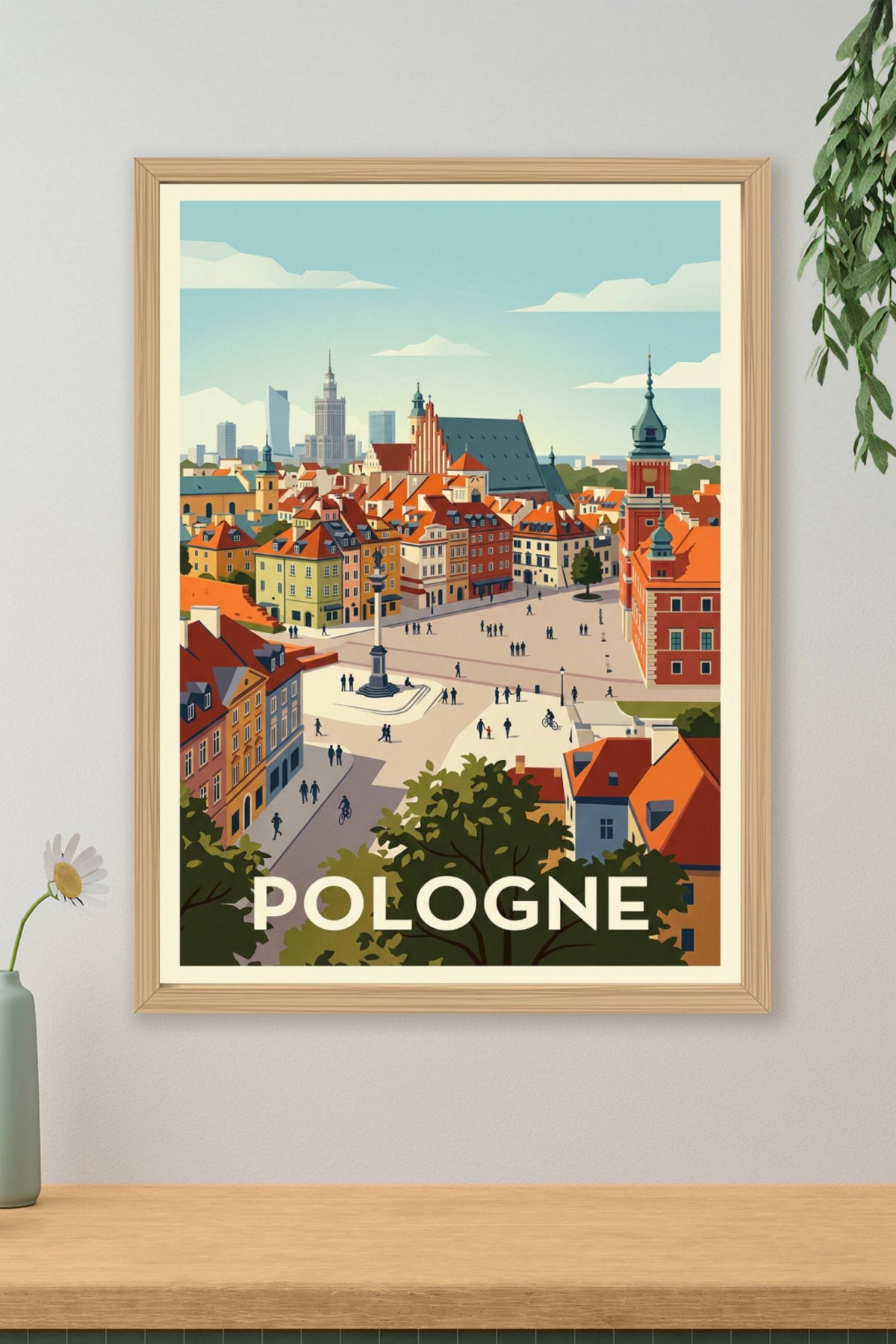 Affiche de Pologne, poster vieille ville