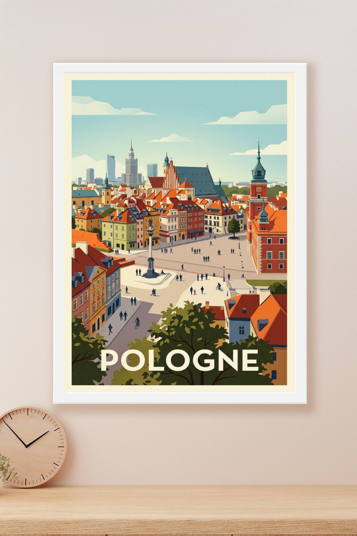 Affiche de Pologne, poster vieille ville