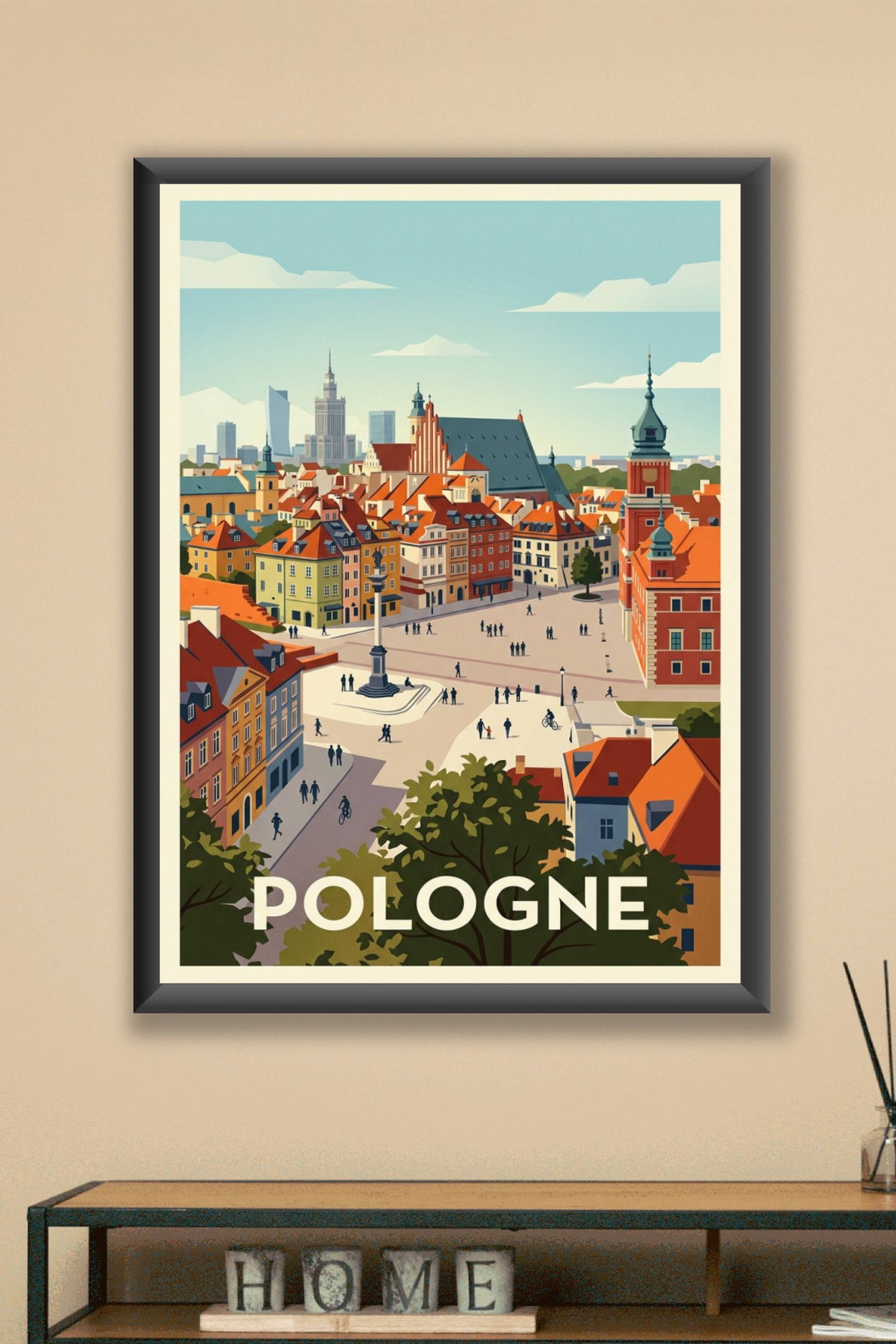 Affiche de Pologne, poster vieille ville