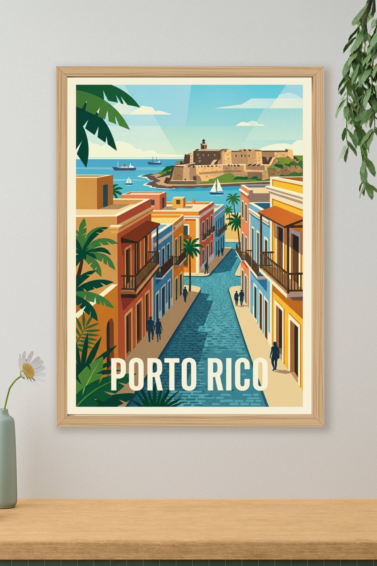 Affiche de Porto Rico, poster rues colorées