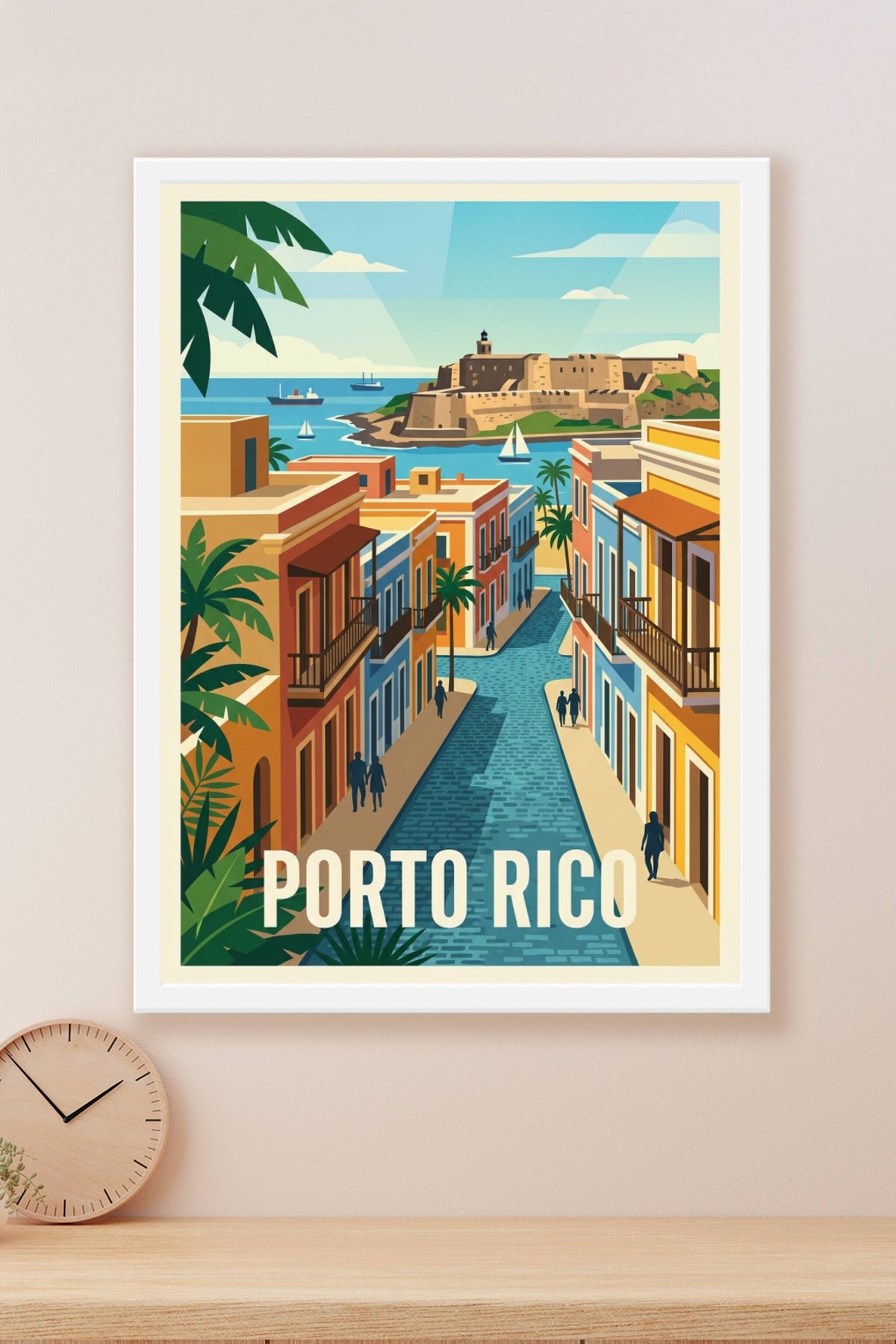 Affiche de Porto Rico, poster rues colorées