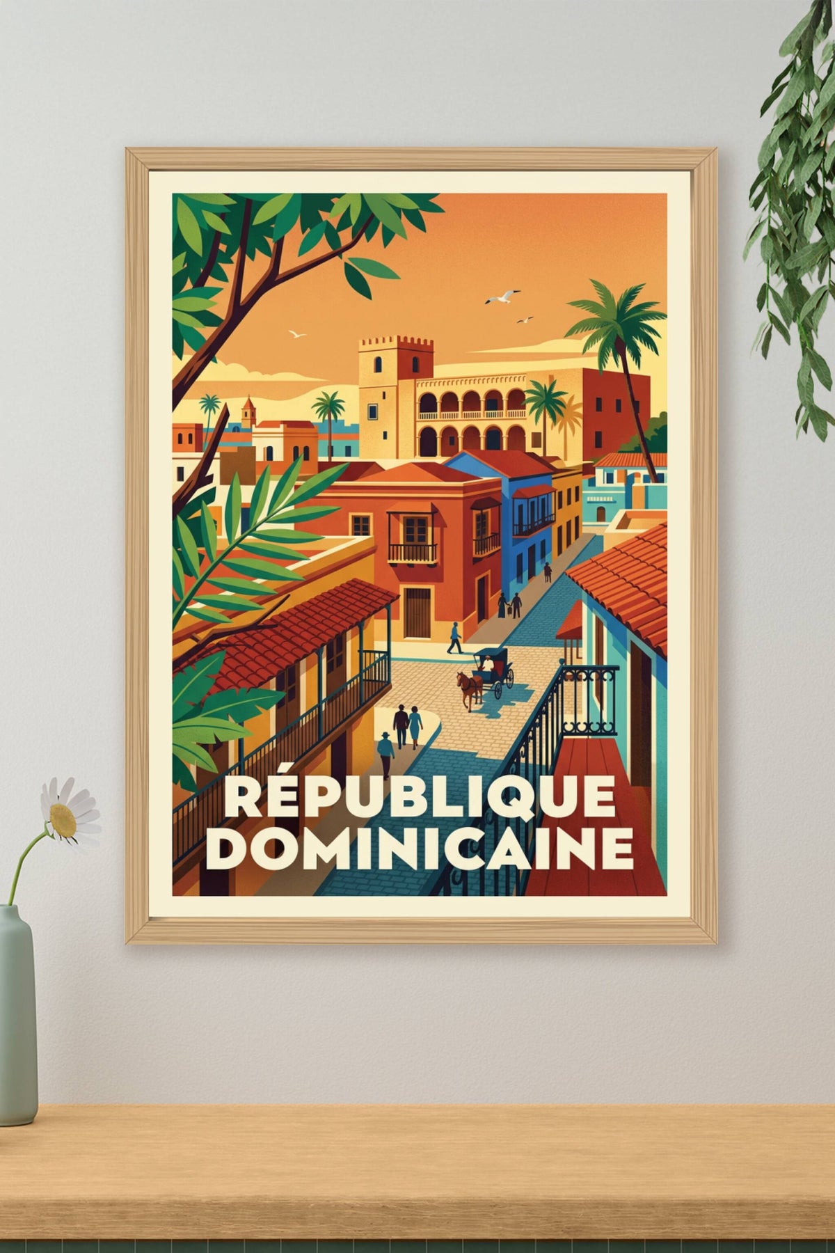 Poster République dominicaine, ville coloniale