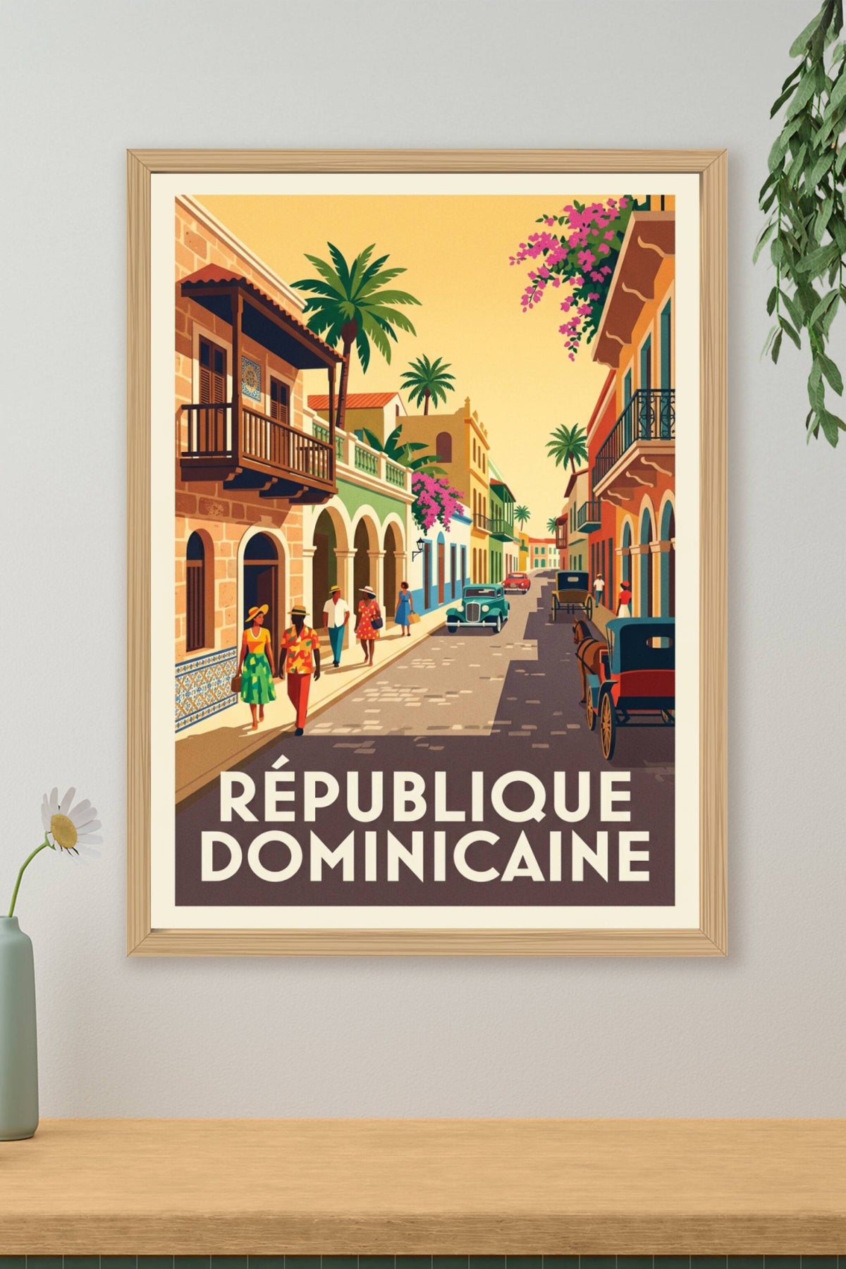 Poster République Dominicaine, style vintage