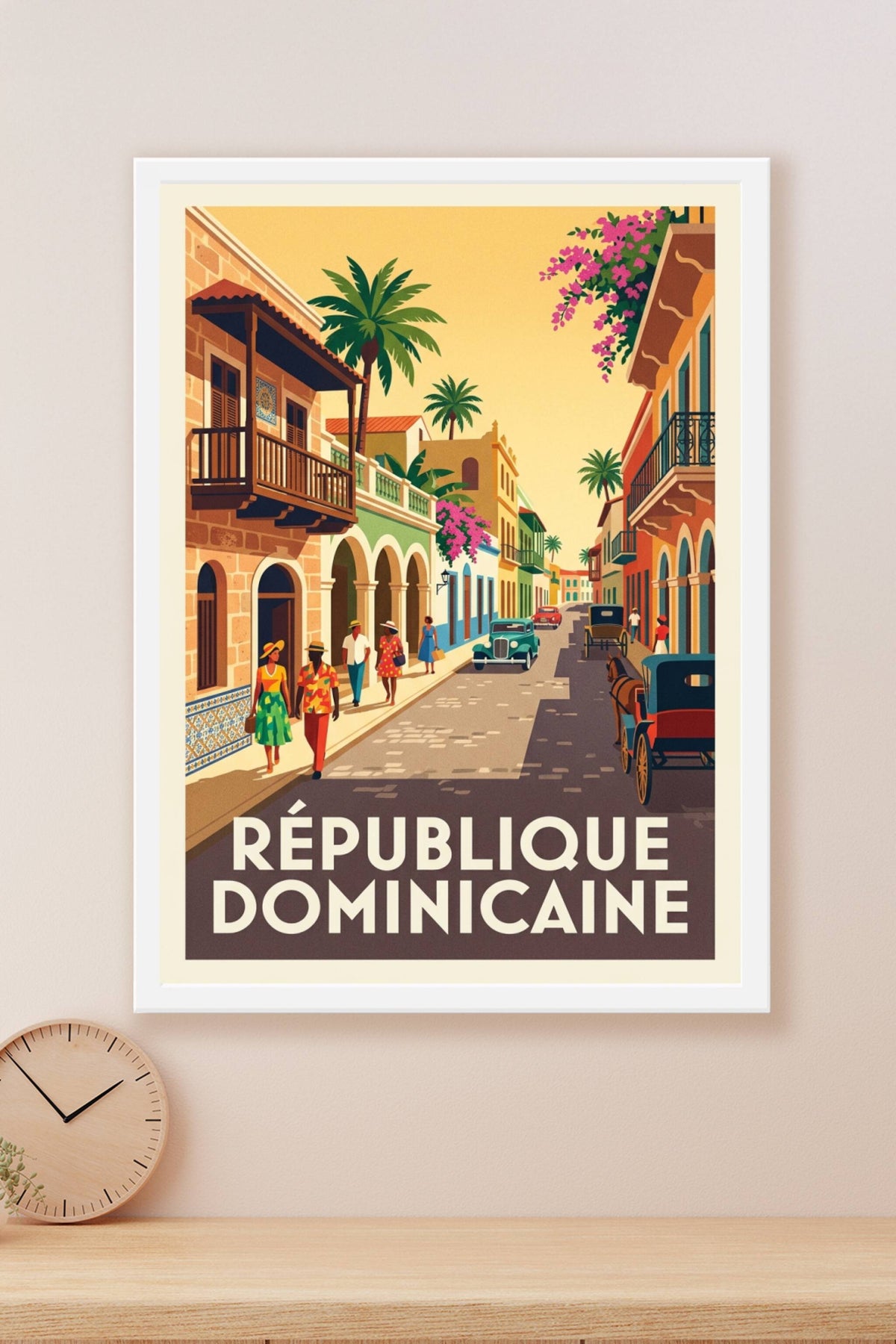 Poster République Dominicaine, style vintage