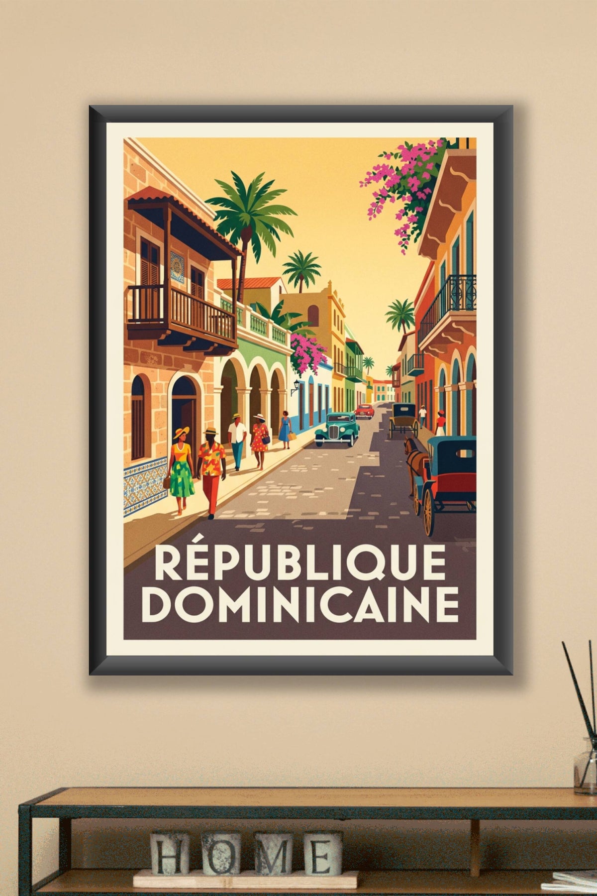 Poster République Dominicaine, style vintage