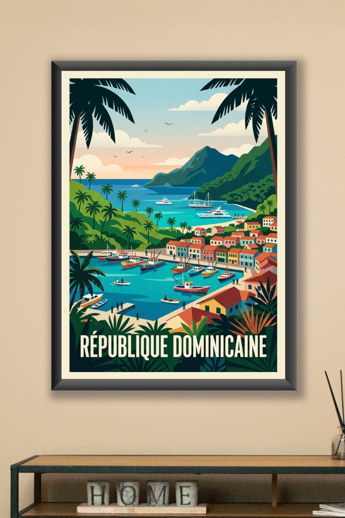 Poster de République Dominicaine, village tropical