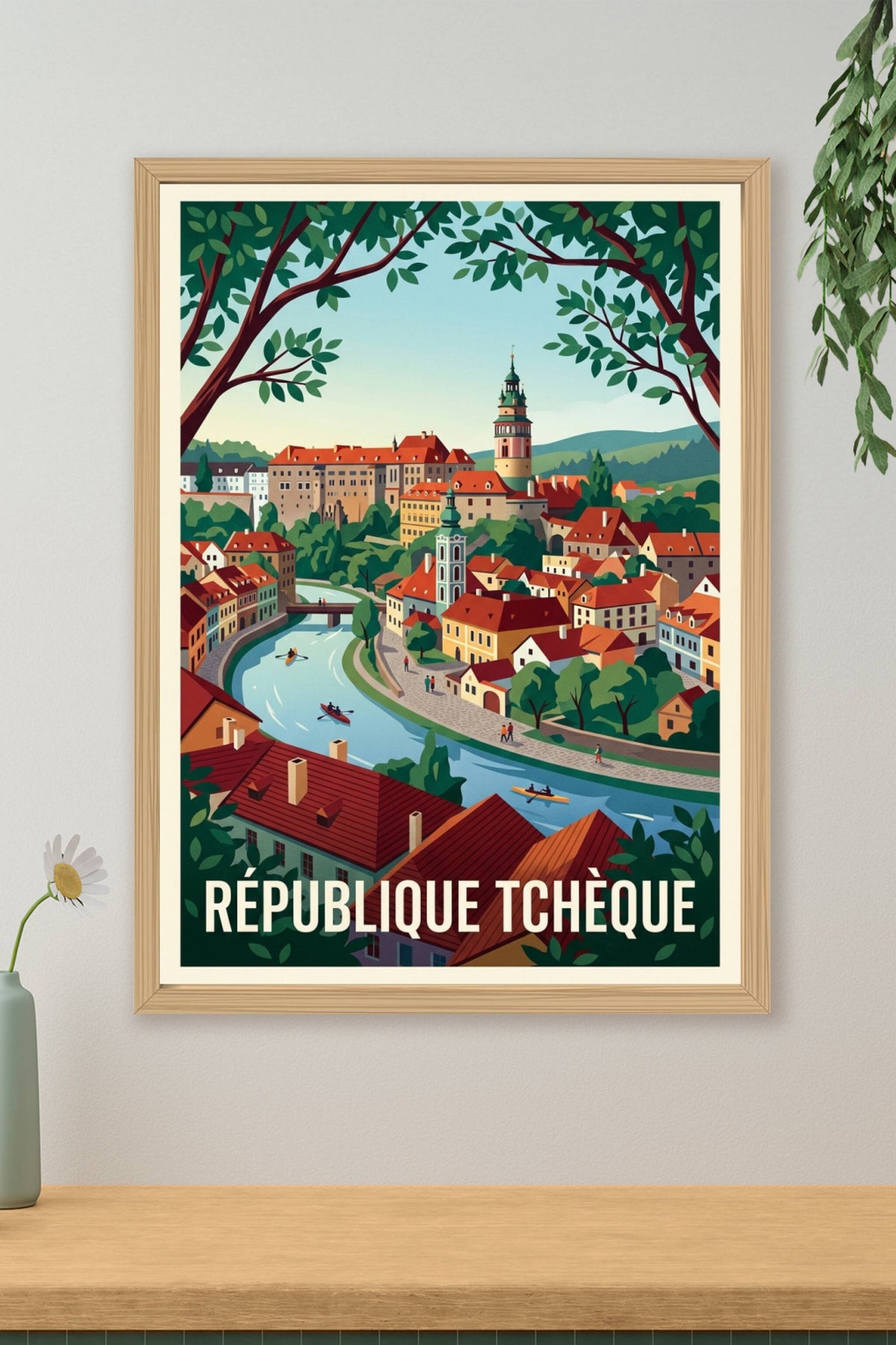 Affiche de République Tchèque, poster Cesky Krumlov