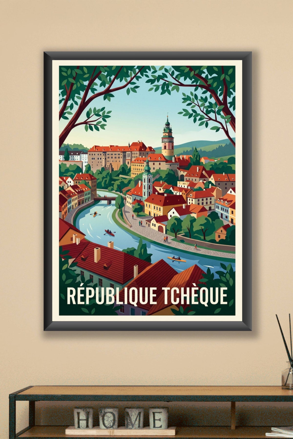 Affiche de République Tchèque, poster Cesky Krumlov