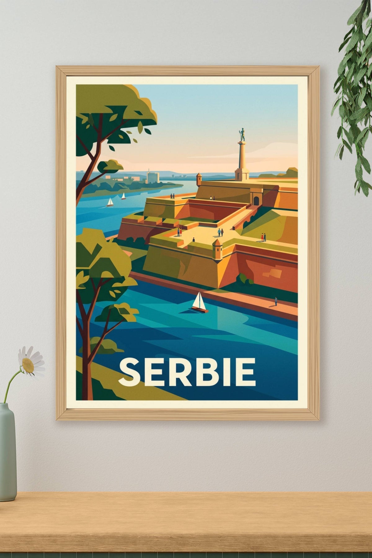 Affiche de Serbie, Belgrade et le Danube