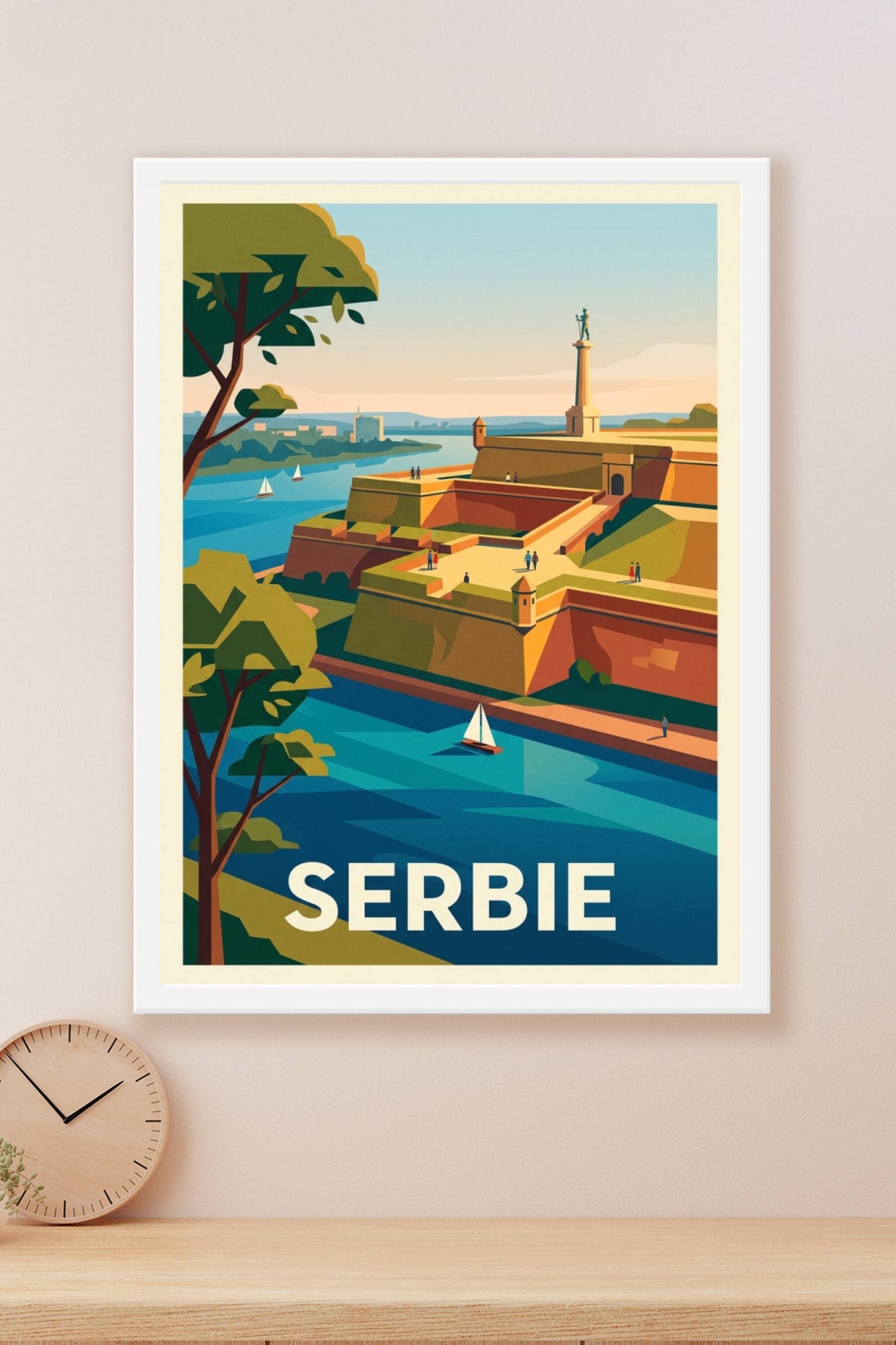 Affiche de Serbie, Belgrade et le Danube
