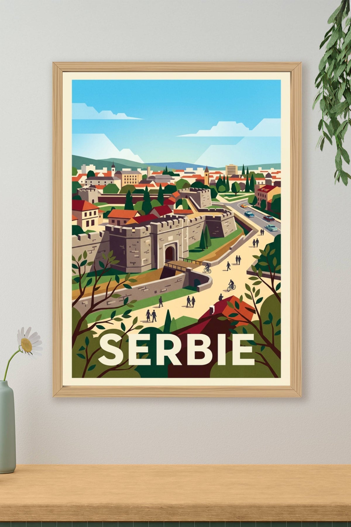 Affiche de Serbie, poster forteresse de Belgrade