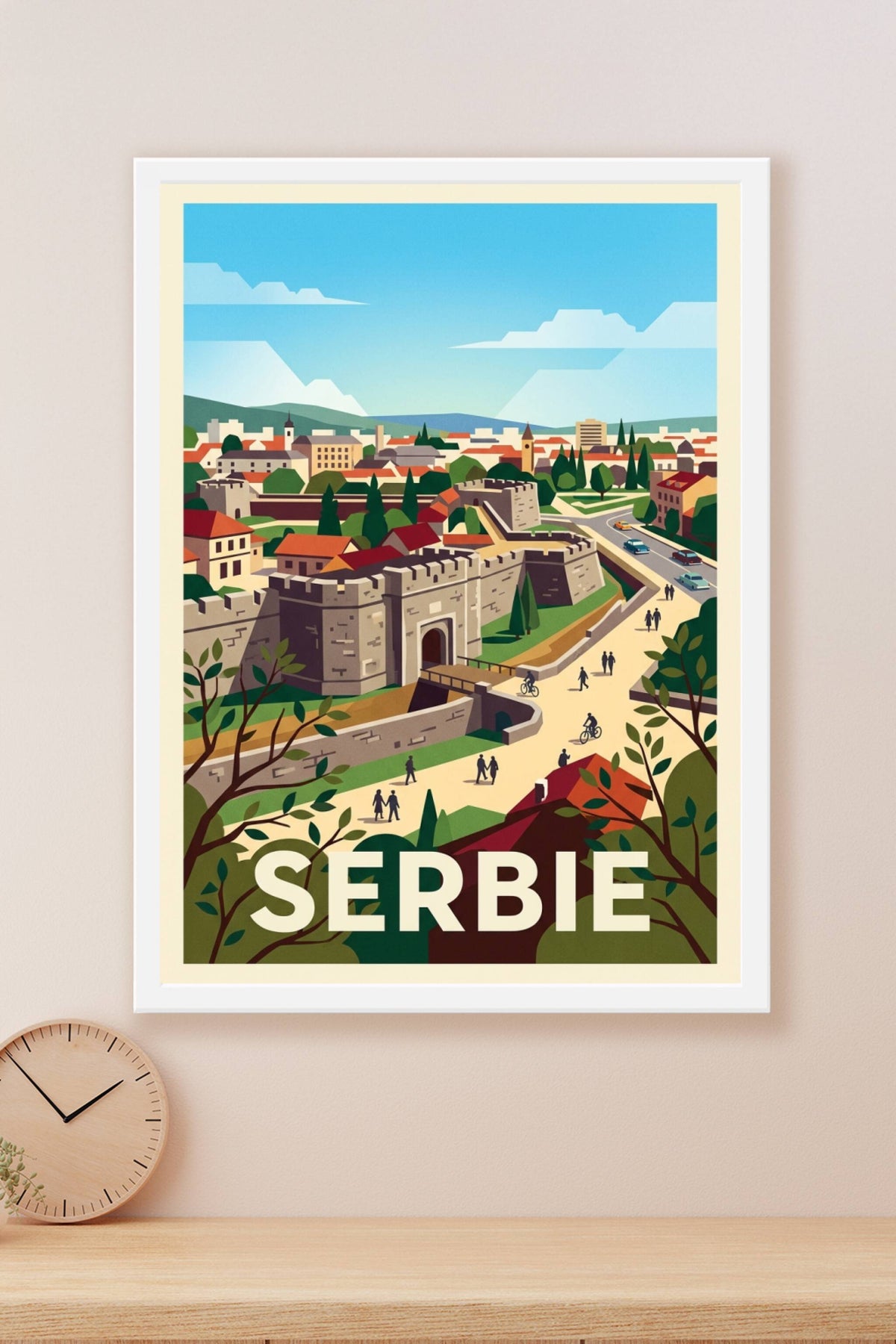 Affiche de Serbie, poster forteresse de Belgrade