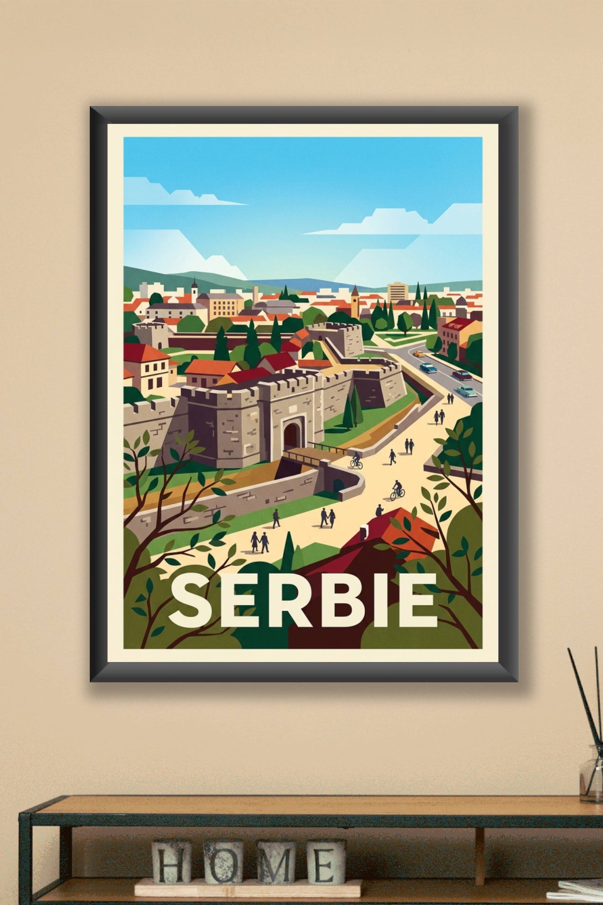 Affiche de Serbie, poster forteresse de Belgrade