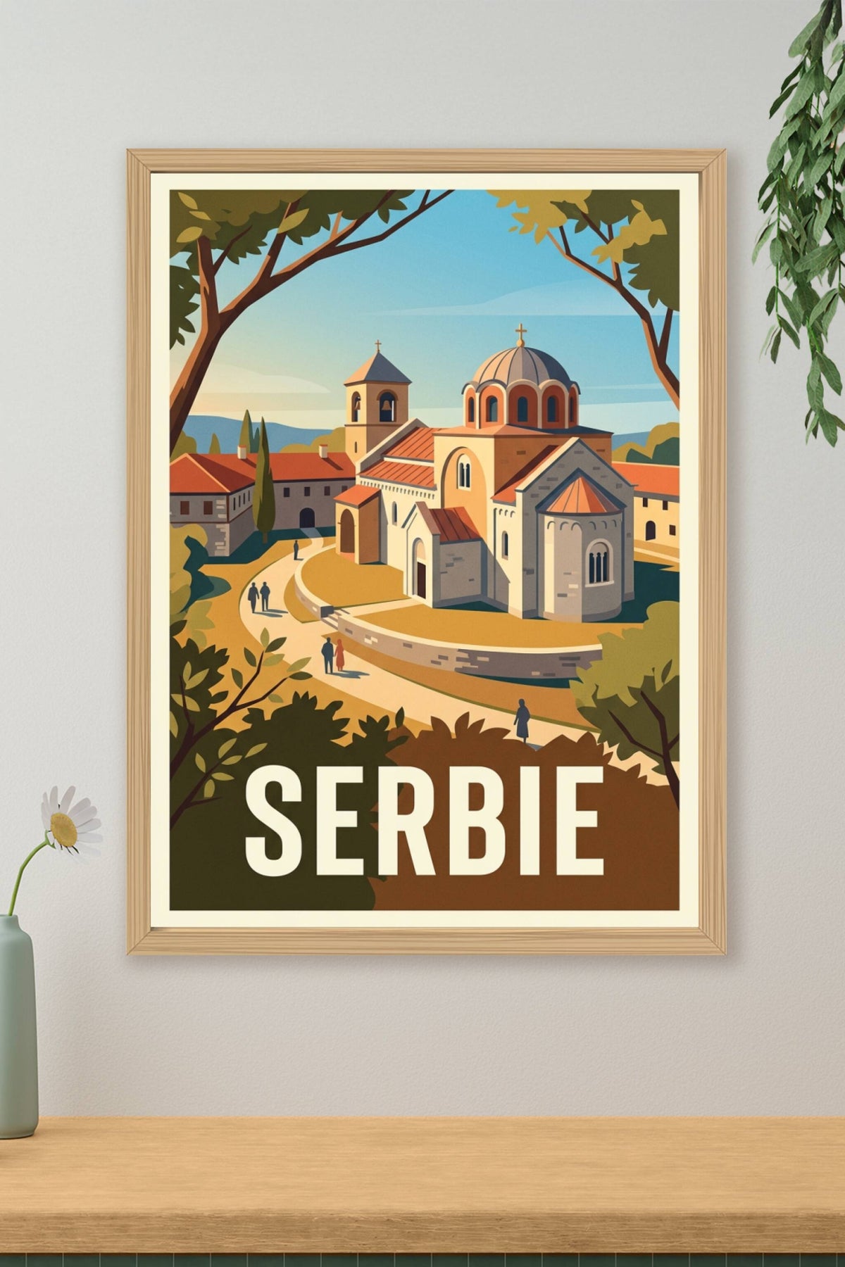 Affiche de Serbie, monastère orthodoxe