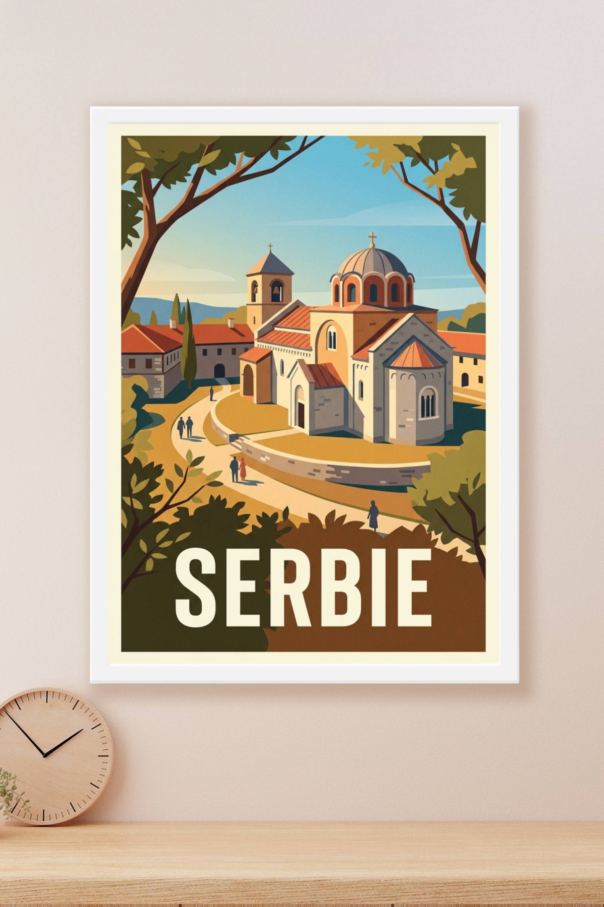 Affiche de Serbie, monastère orthodoxe