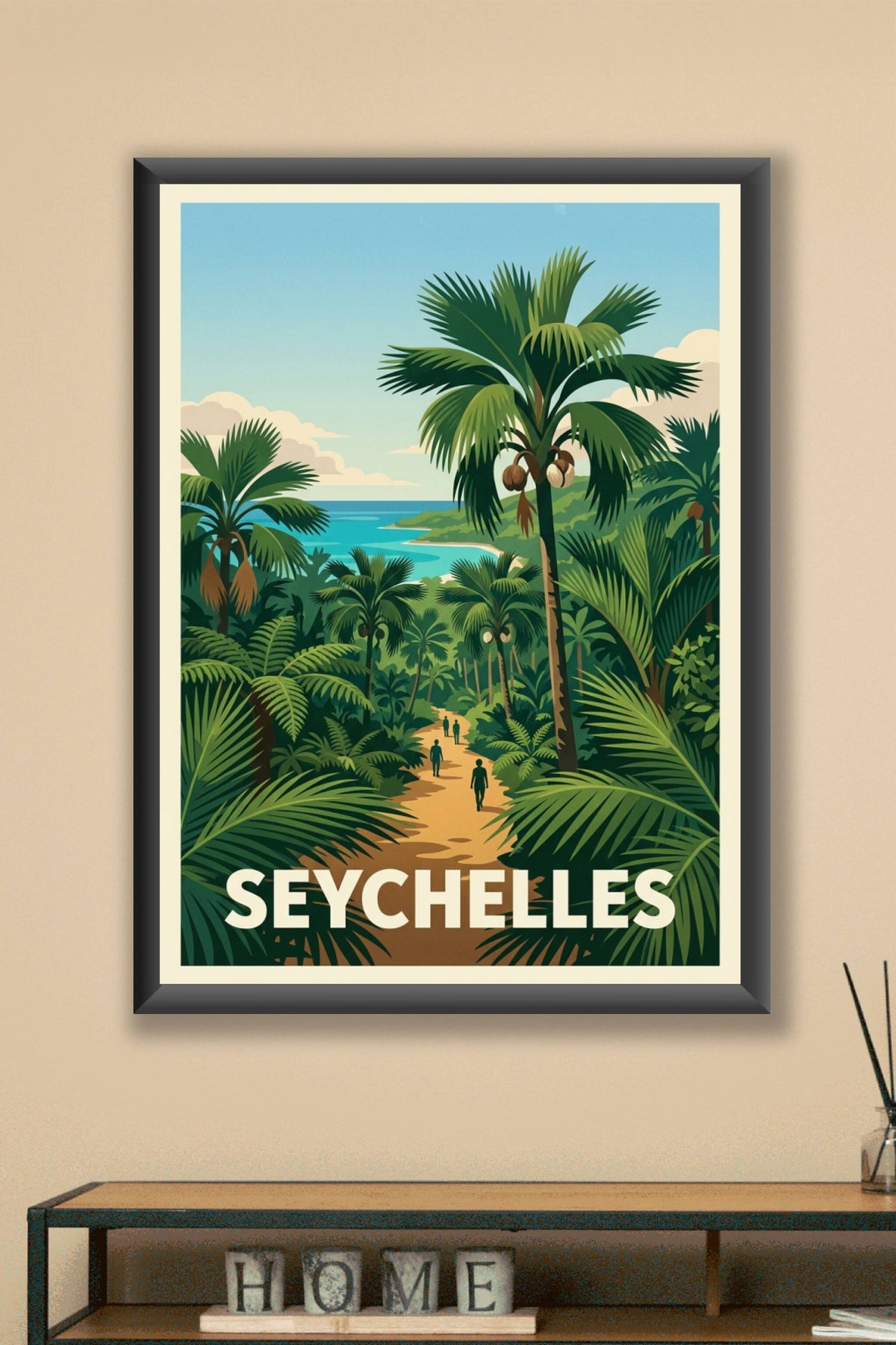 Affiche des Seychelles, poster forêt tropicale