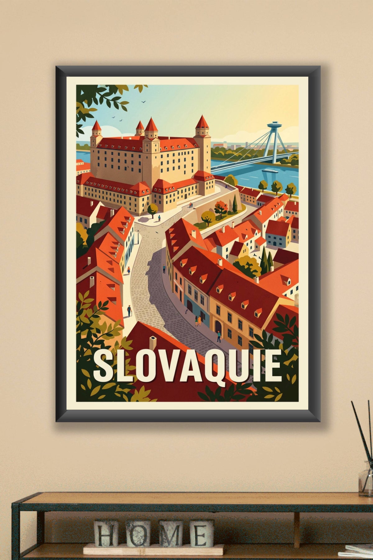 Affiche de Slovaquie, château de Bratislava
