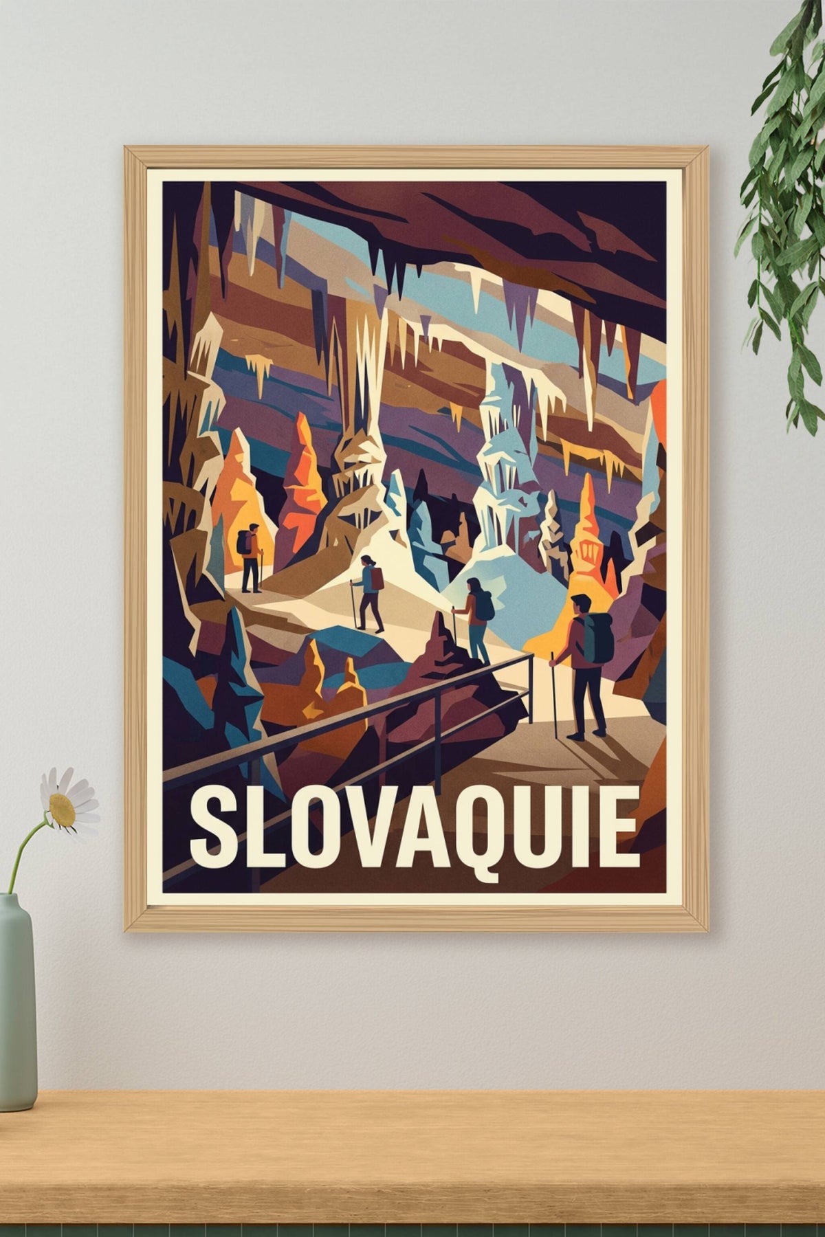 Affiche de Slovaquie, poster stalactites