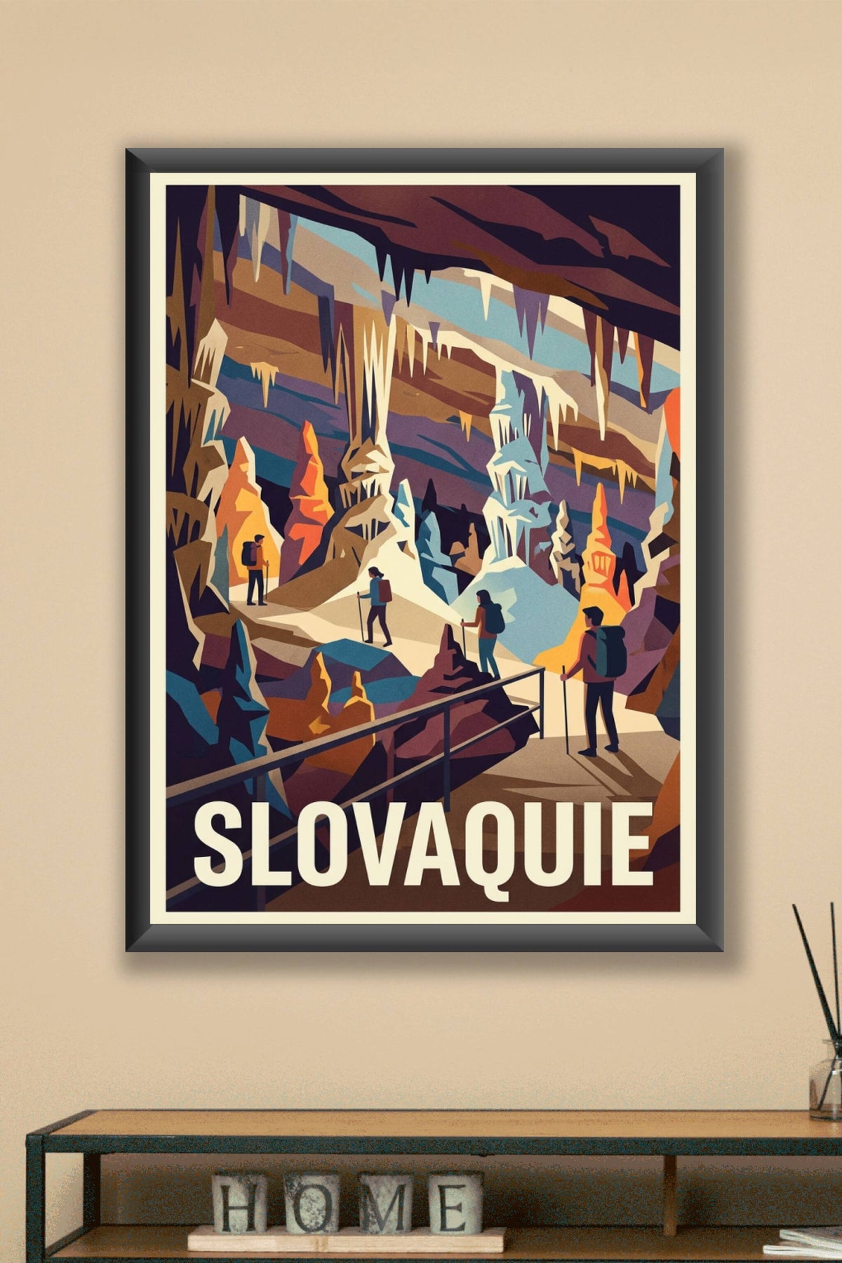 Affiche de Slovaquie, poster stalactites