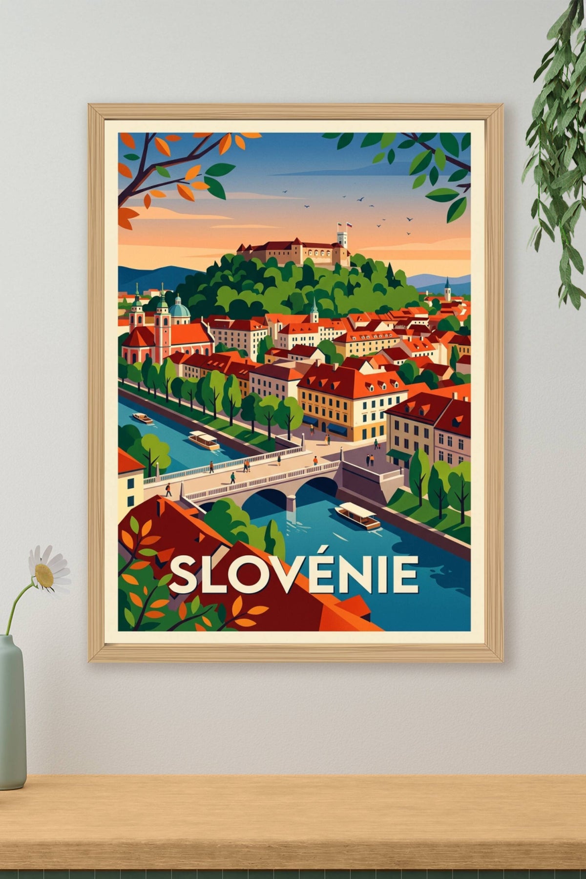 Affiche de Slovénie, poster ville de Ljubljana