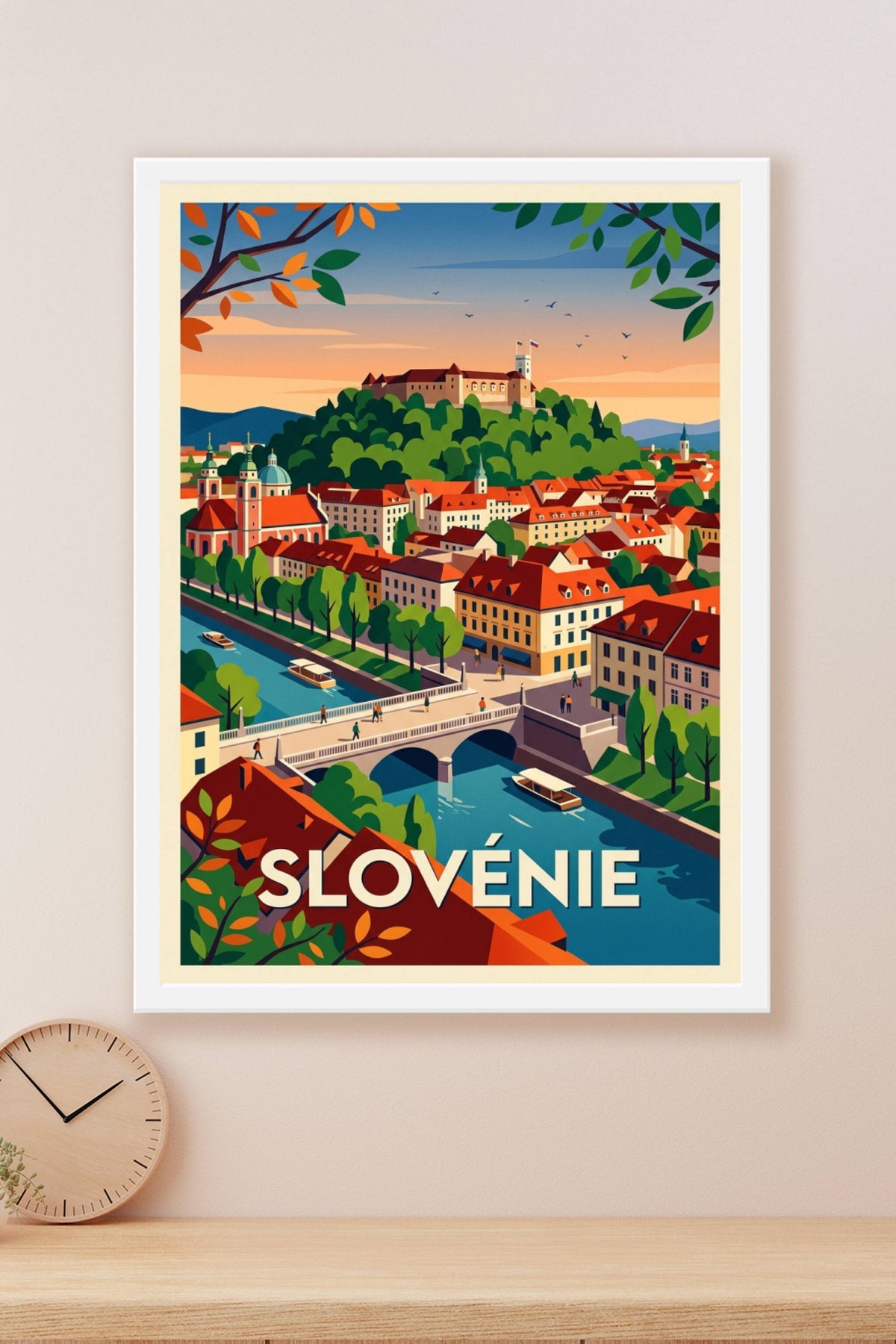 Affiche de Slovénie, poster ville de Ljubljana