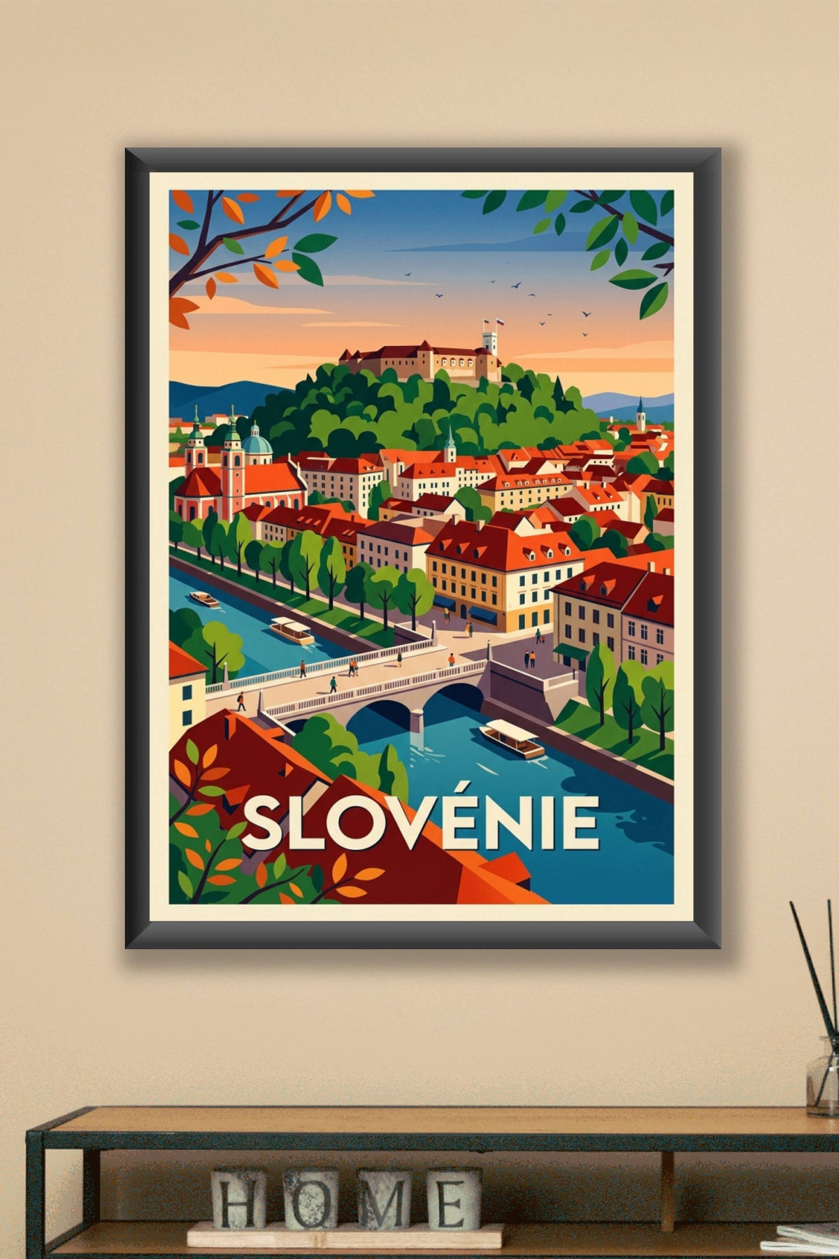 Affiche de Slovénie, poster ville de Ljubljana