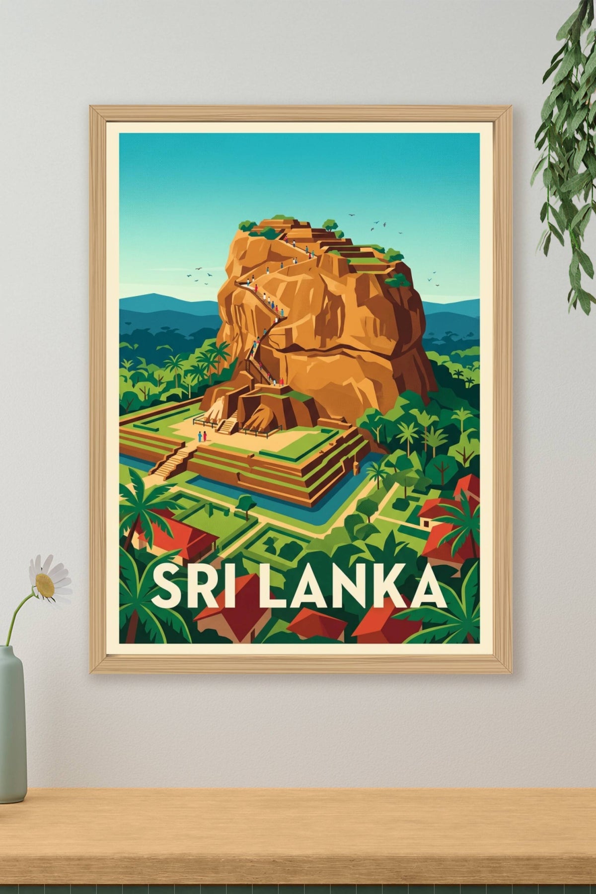 Affiche du Sri Lanka, rocher de Sigiriya