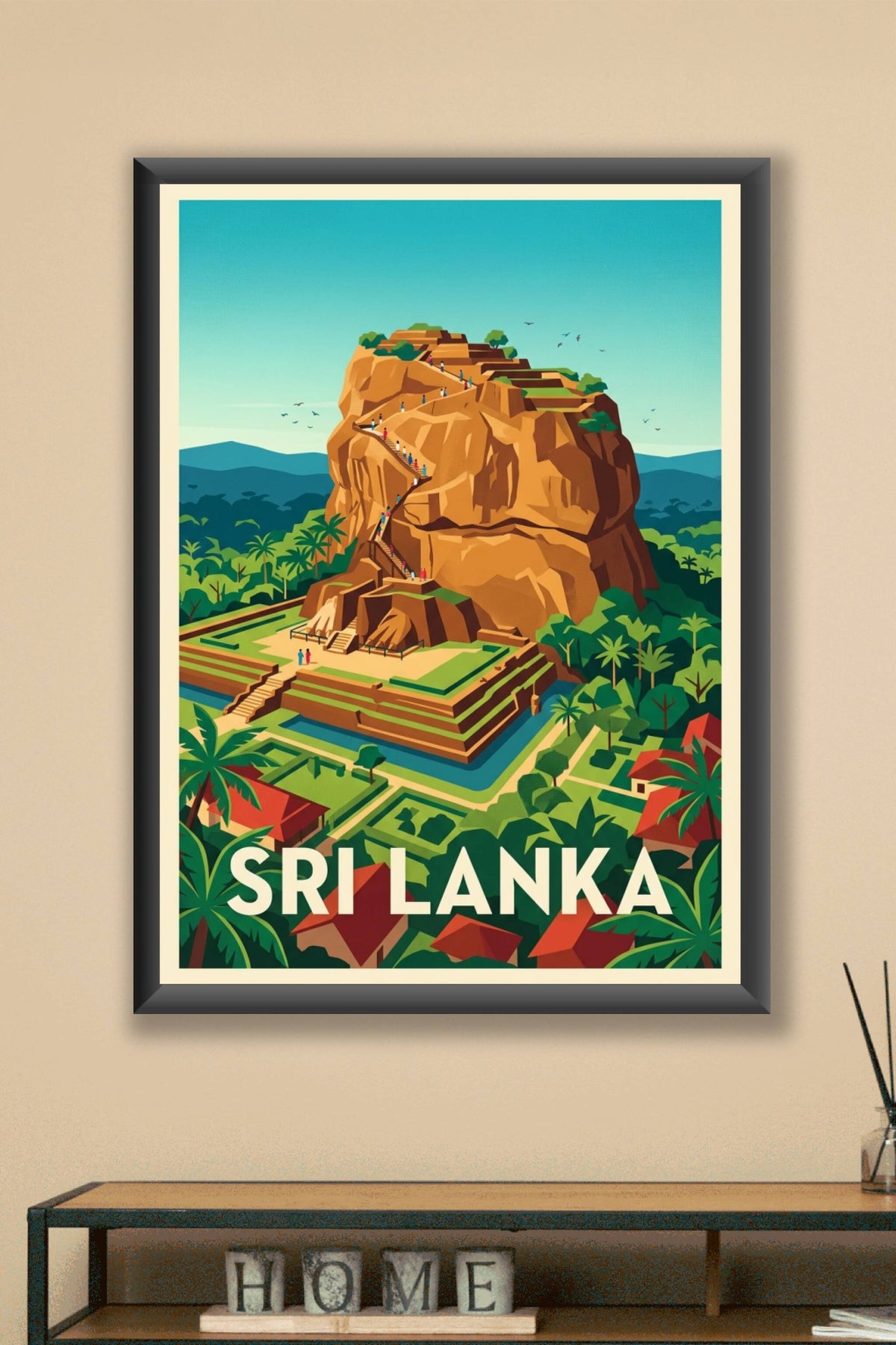 Affiche du Sri Lanka, rocher de Sigiriya