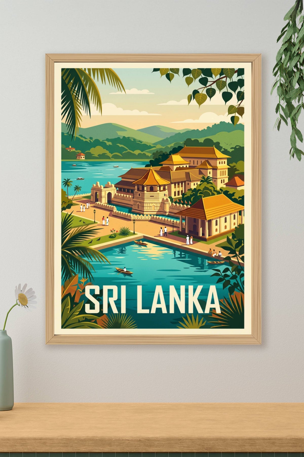 Affiche du Sri Lanka, Temple de la Dent à Kandy