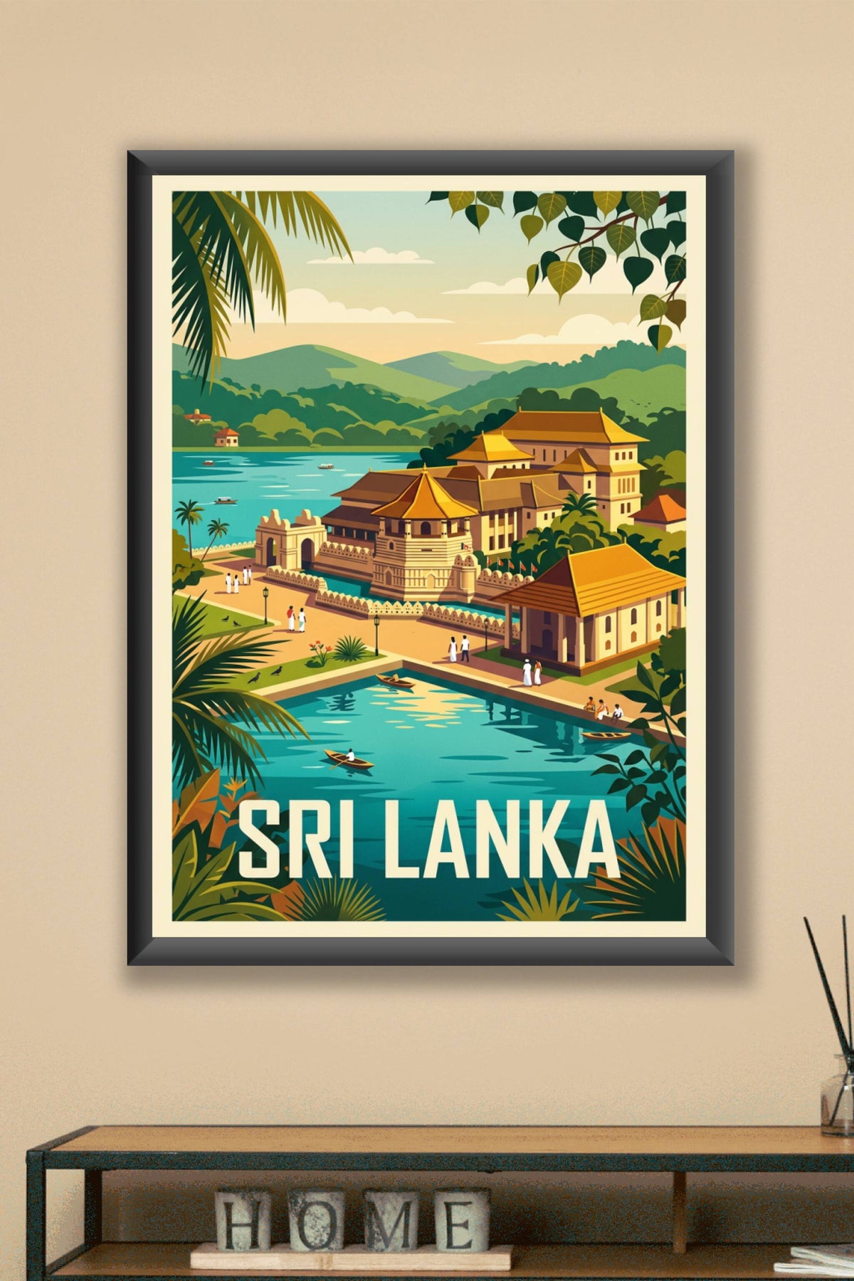 Affiche du Sri Lanka, Temple de la Dent à Kandy