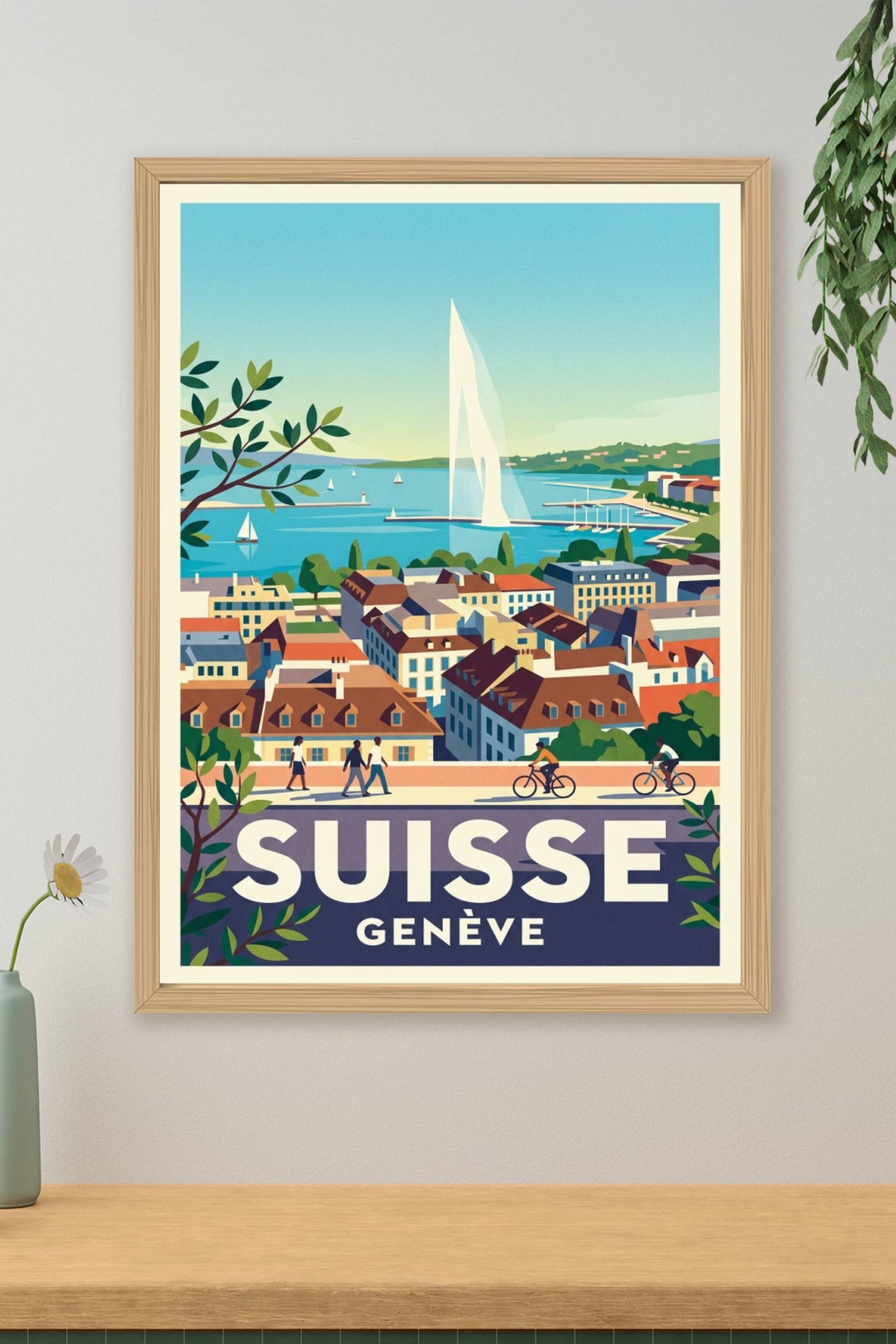 Affiche de Genève, poster Jet d'eau
