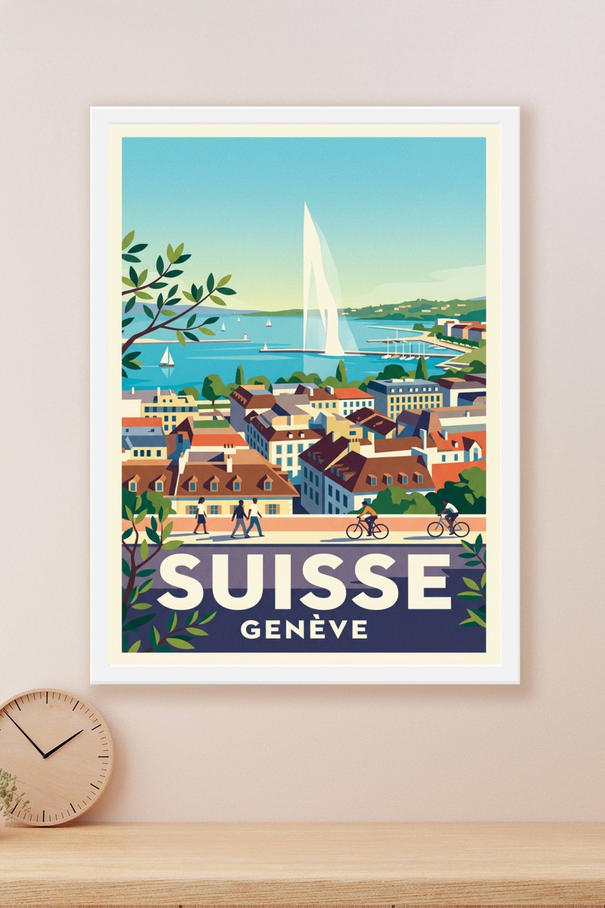 Affiche de Genève, poster Jet d'eau