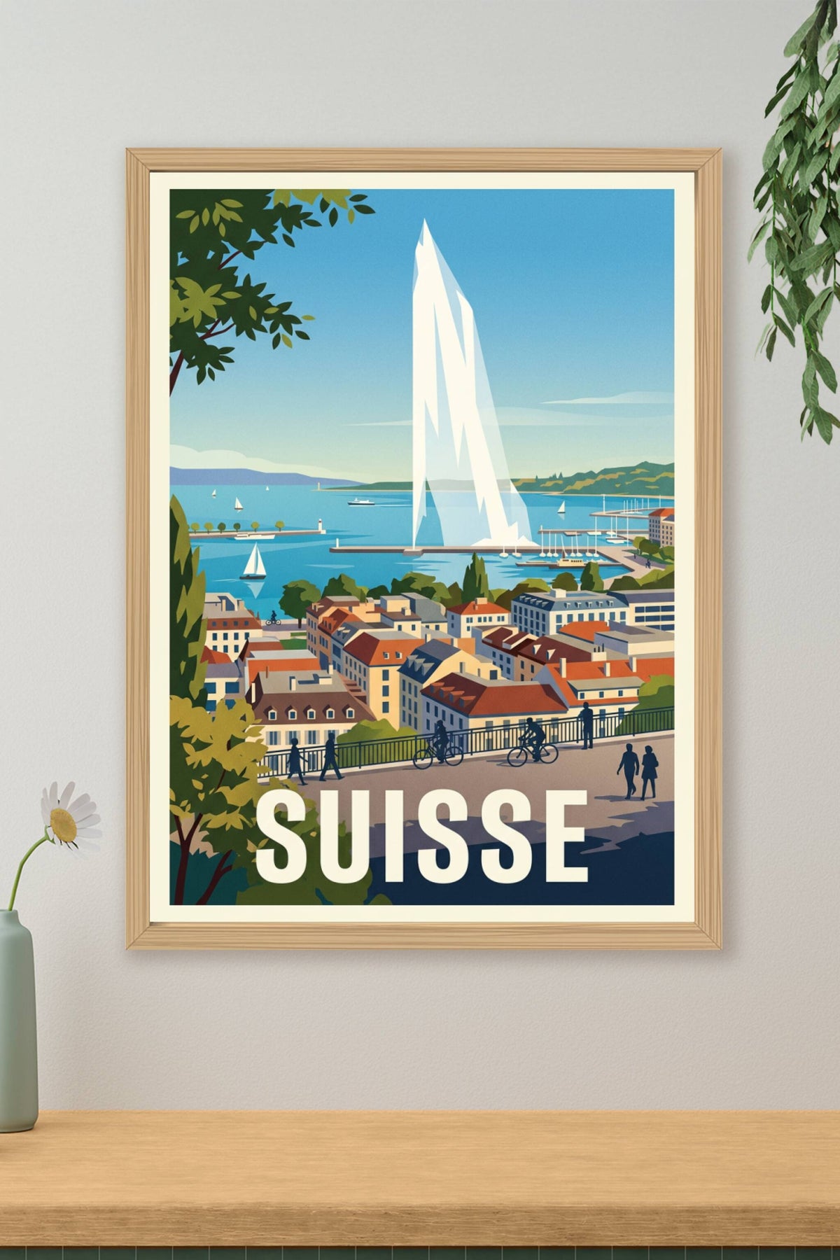 Affiche de Suisse, le Jet d'eau de Genève