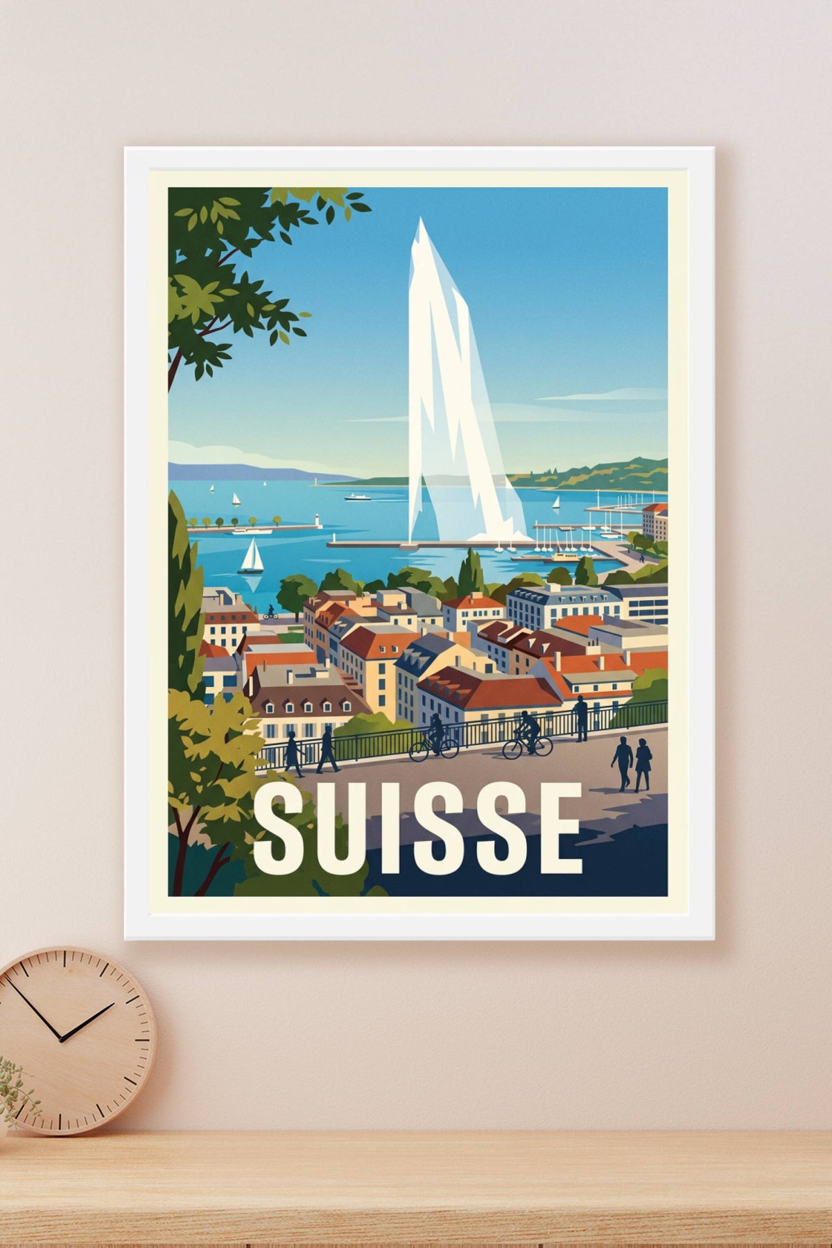 Affiche de Suisse, le Jet d'eau de Genève