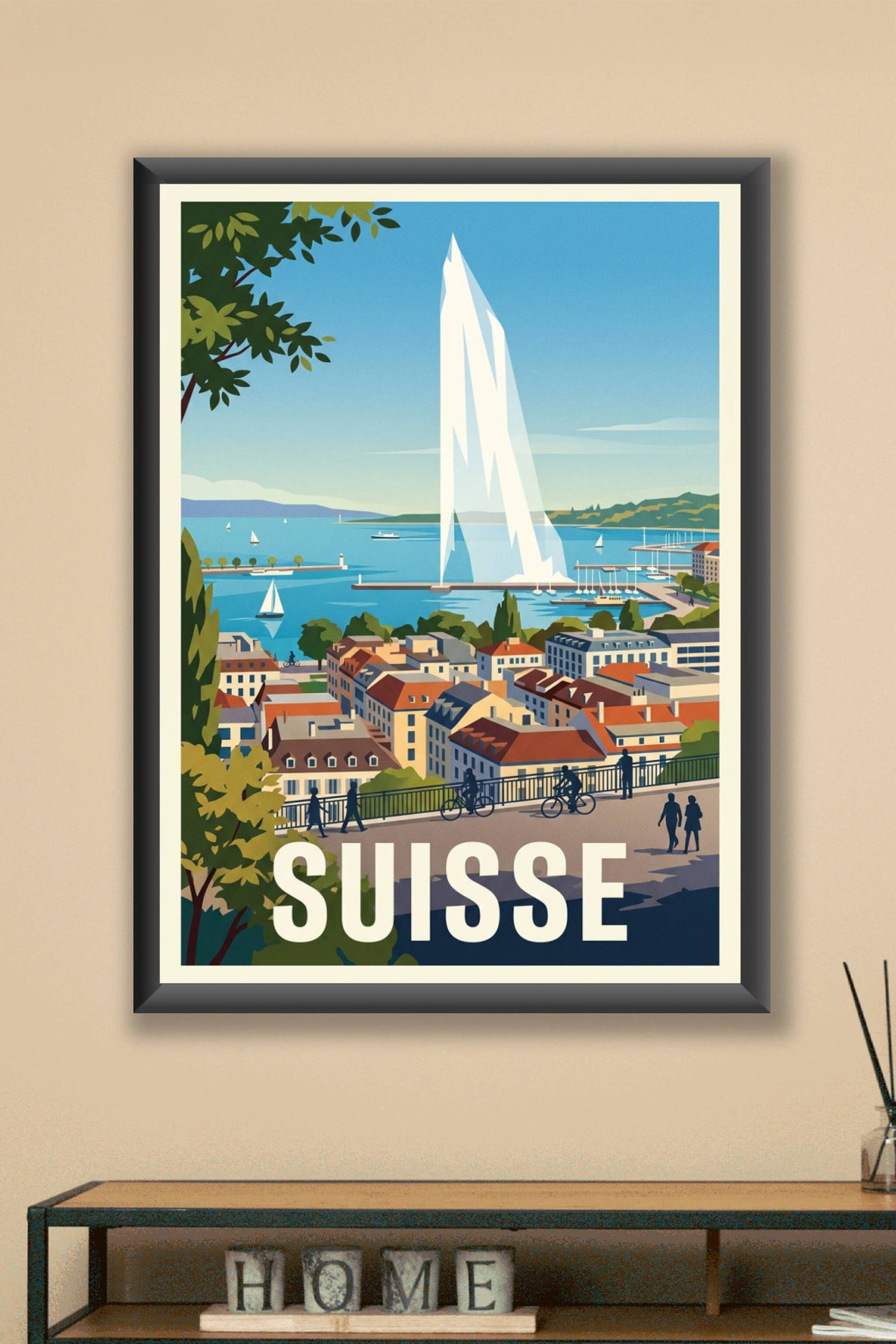 Affiche de Suisse, le Jet d'eau de Genève