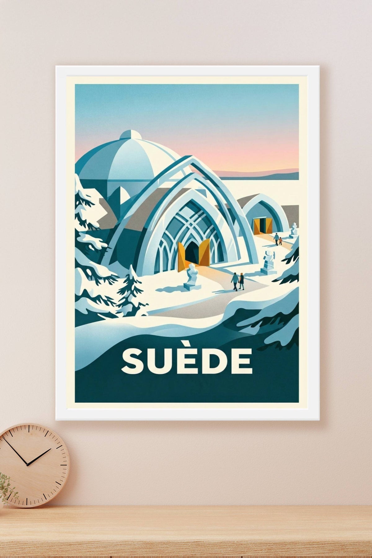 Affiche de Suède, poster décoratif Hôtel de Glace