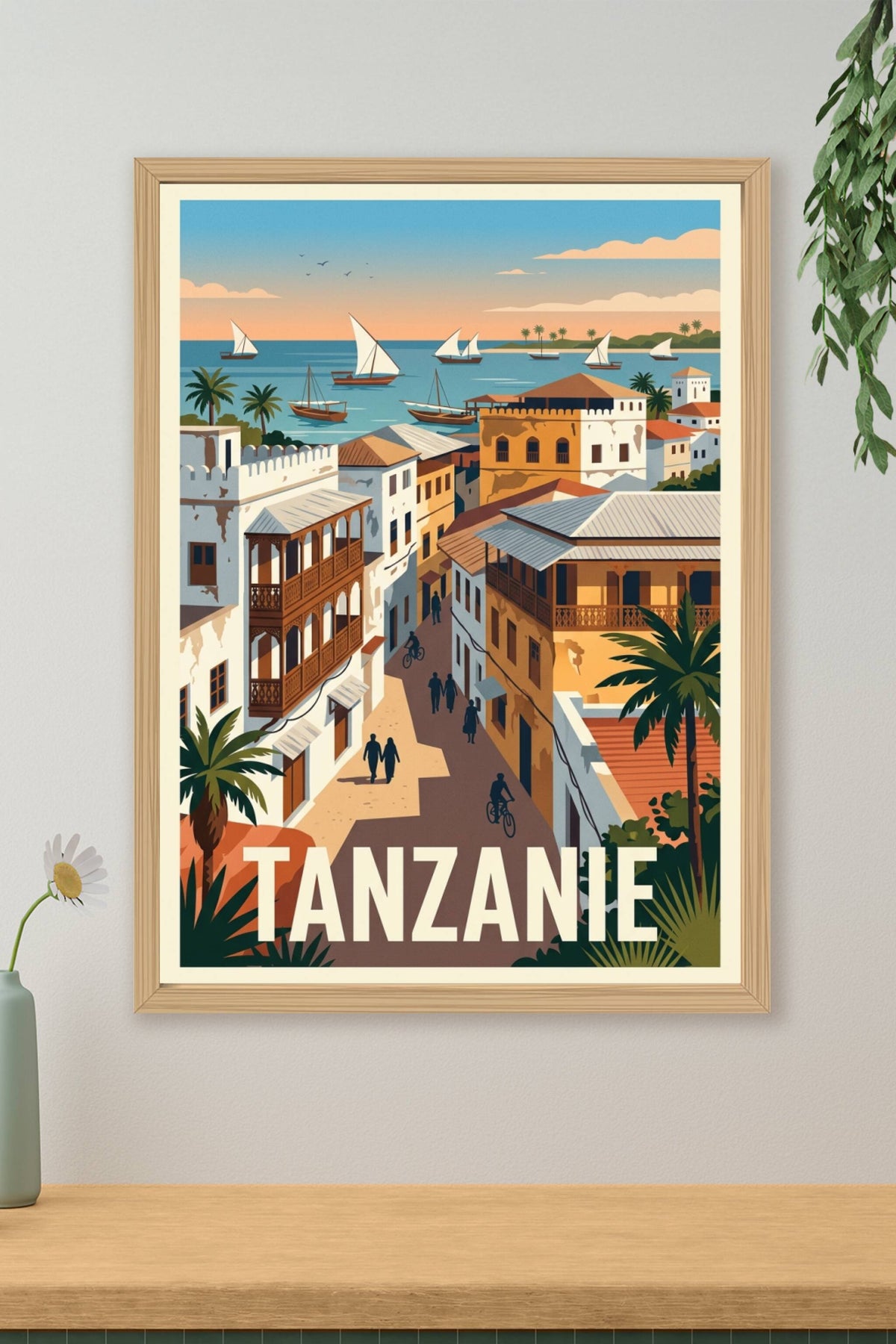 Affiche de Tanzanie, Stone Town et dhows